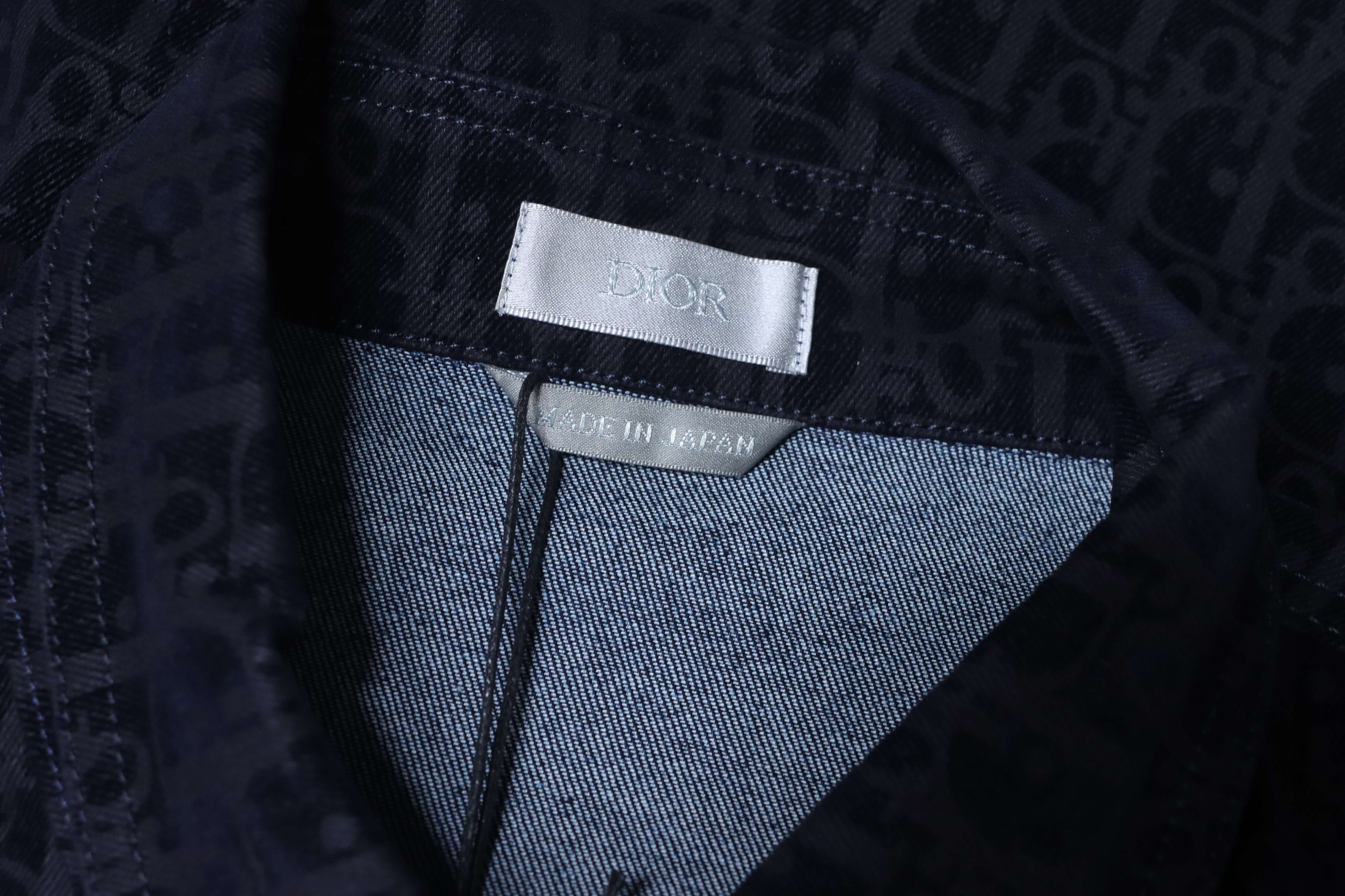 Dior 25SS Year of the Snake Limited Flocked Monogram Embroidered Set Denim Short Sleeve Shirt