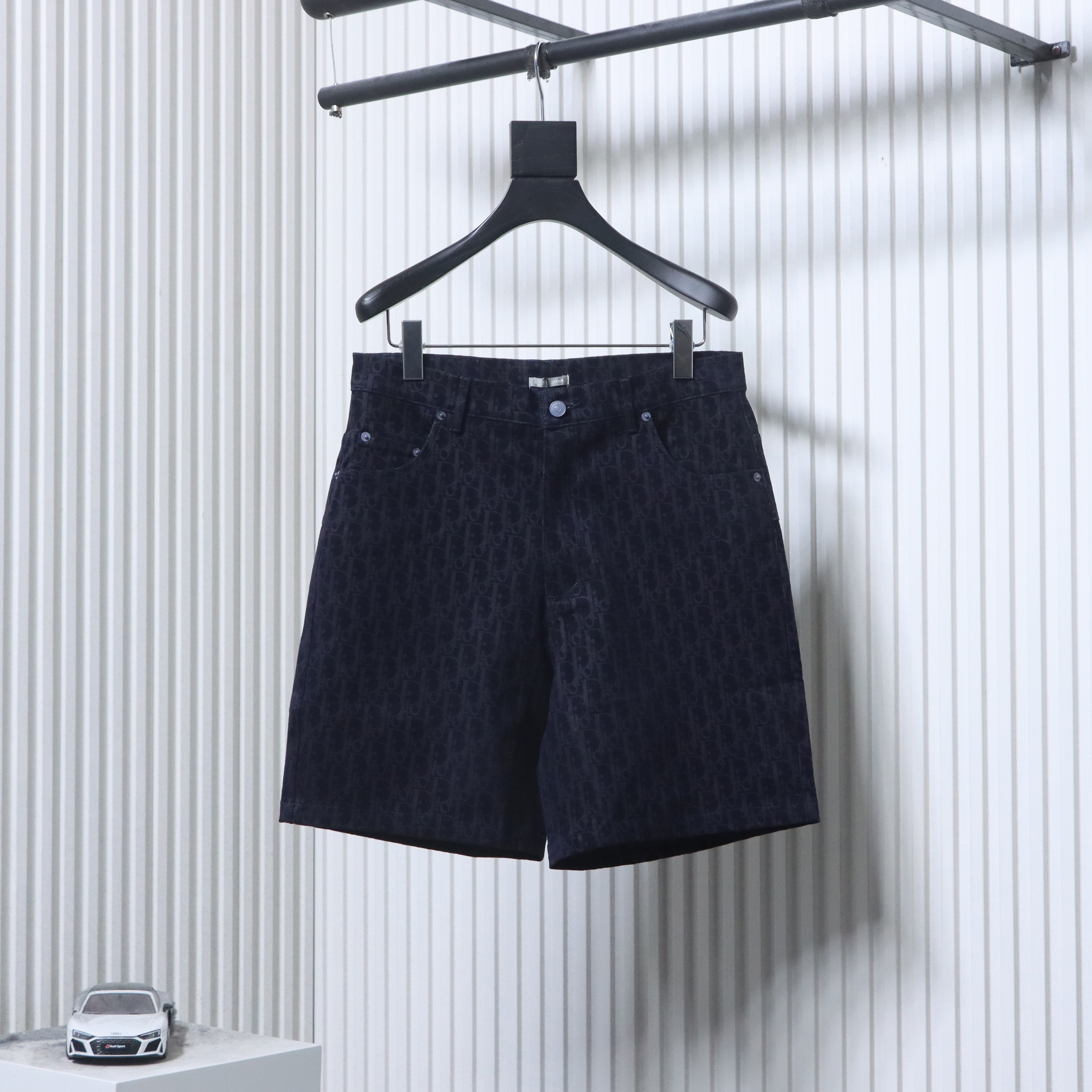 Dior 25SS Year of the Snake Limited Flocked Monogram Embroidered Set Denim Shorts