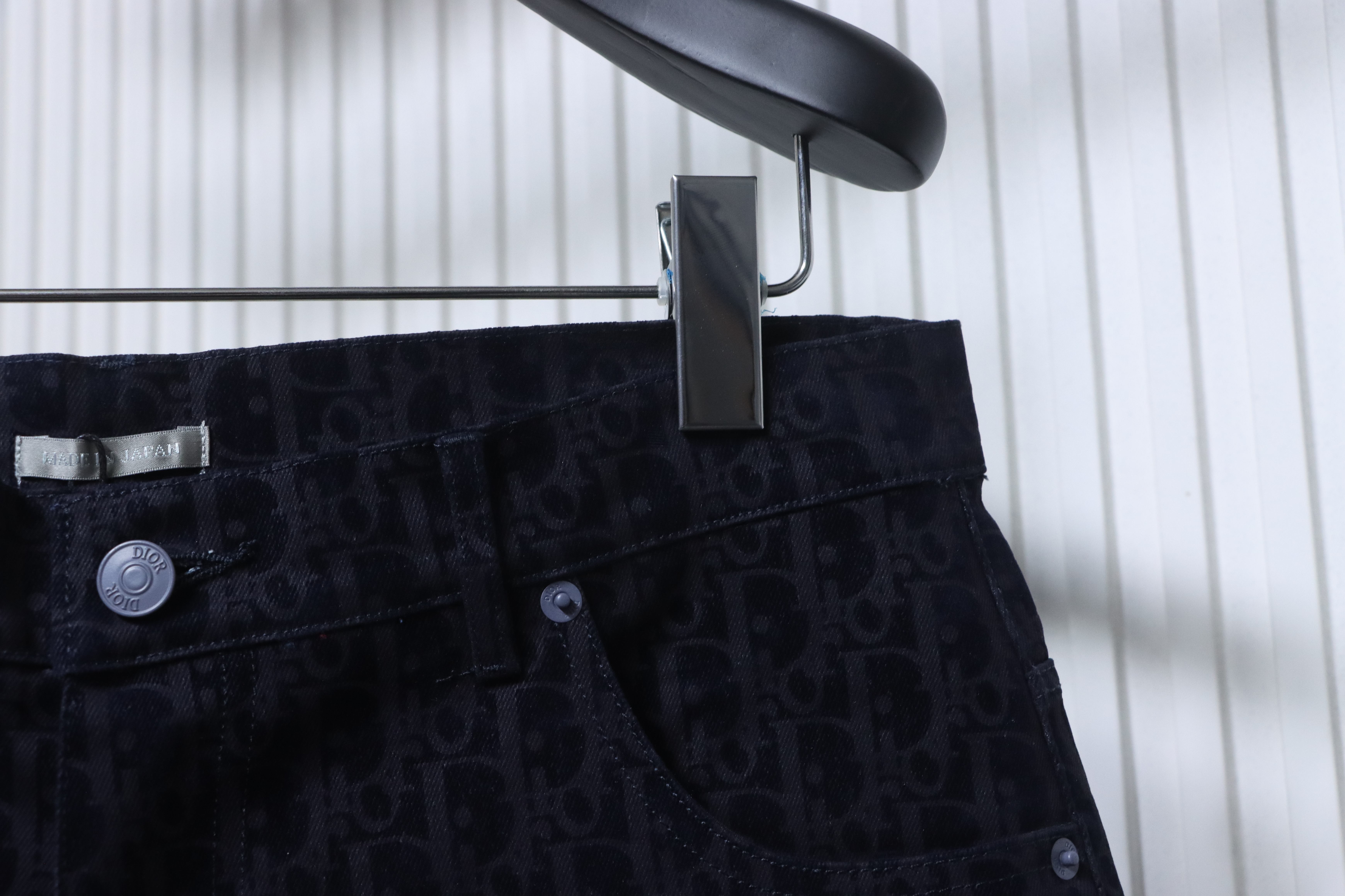 Dior 25SS Year of the Snake Limited Flocked Monogram Embroidered Set Denim Shorts