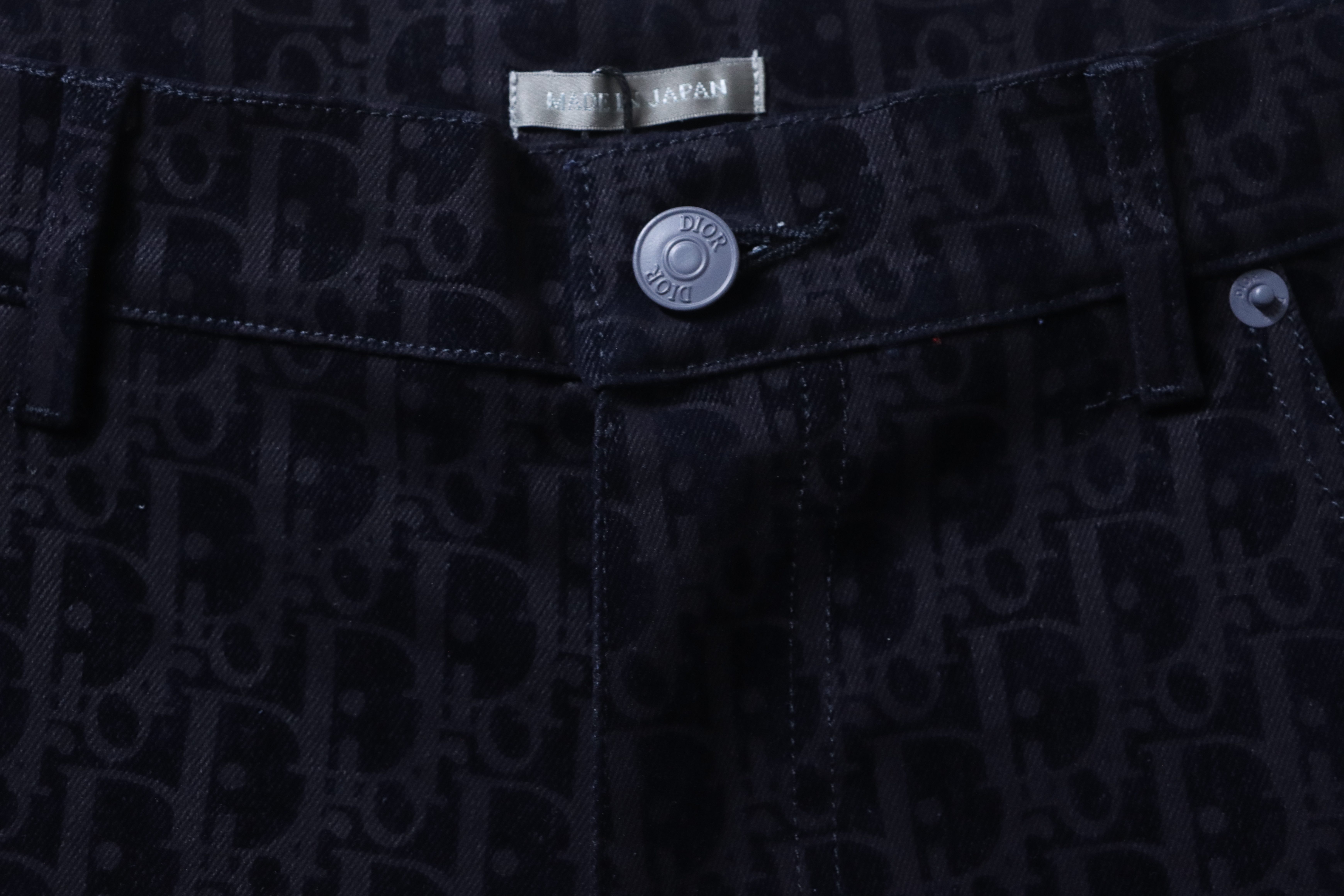 Dior 25SS Year of the Snake Limited Flocked Monogram Embroidered Set Denim Shorts