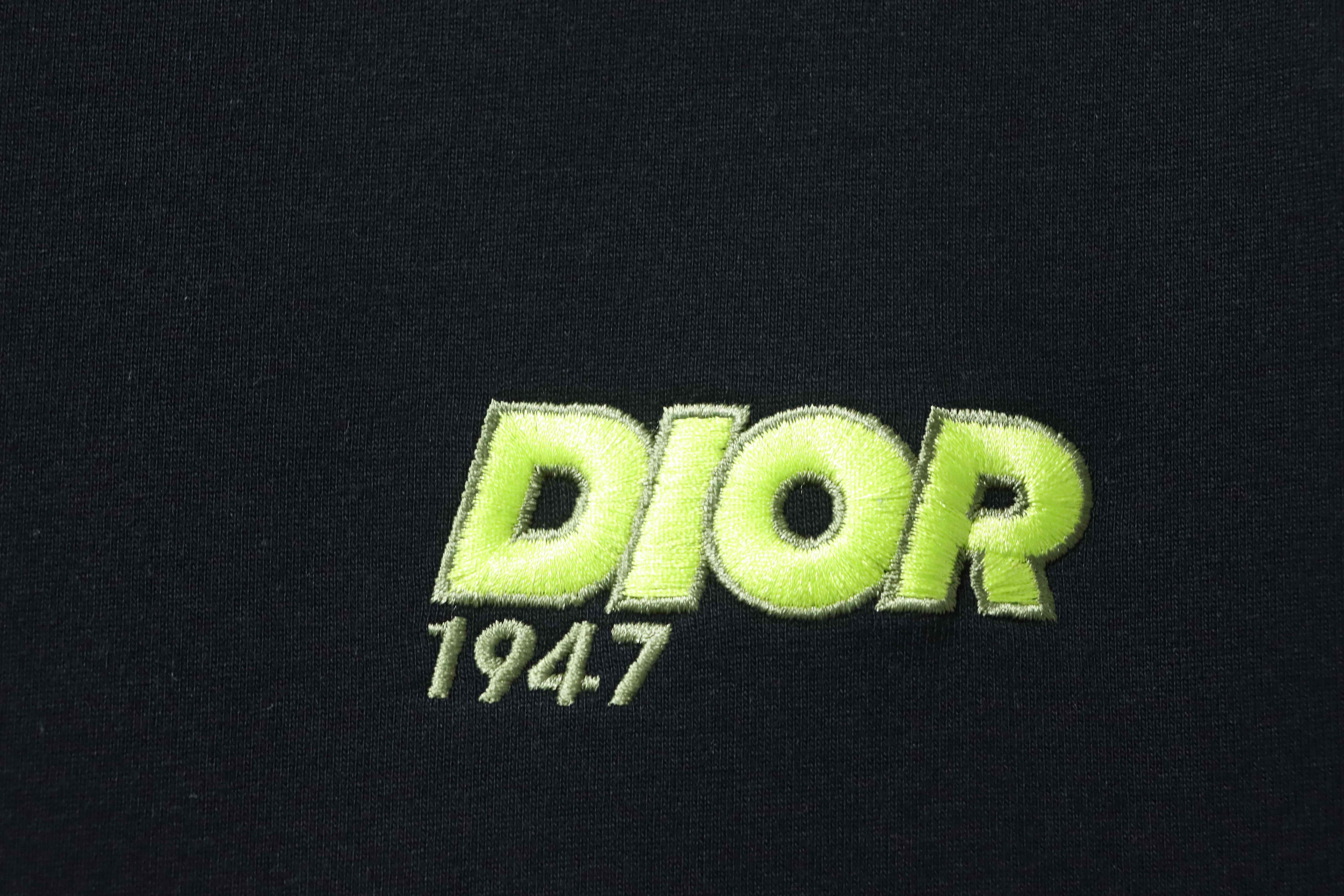 Dior 26SS 1947 Embroidered Letter Short Sleeve T-Shirt