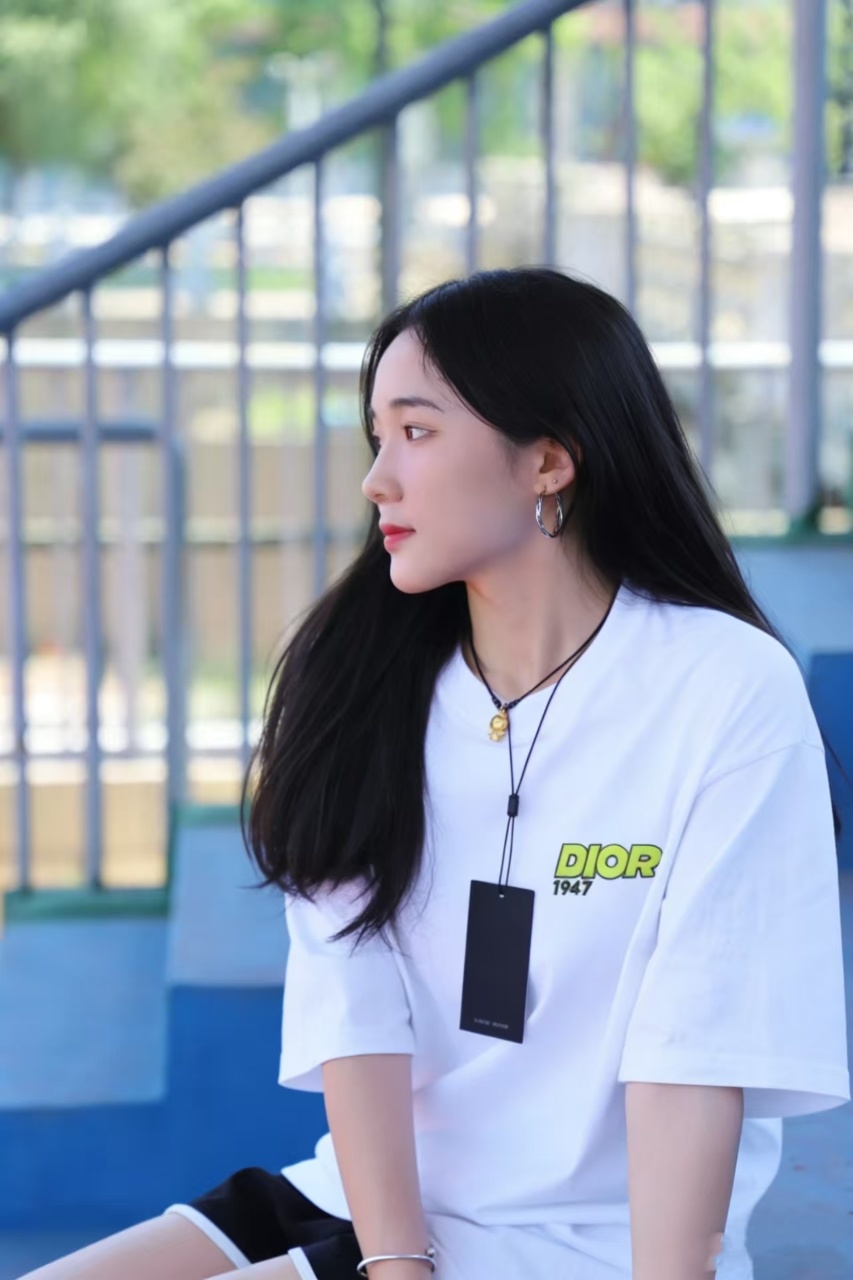 Dior 26SS 1947 Embroidered Letter Short Sleeve T-Shirt