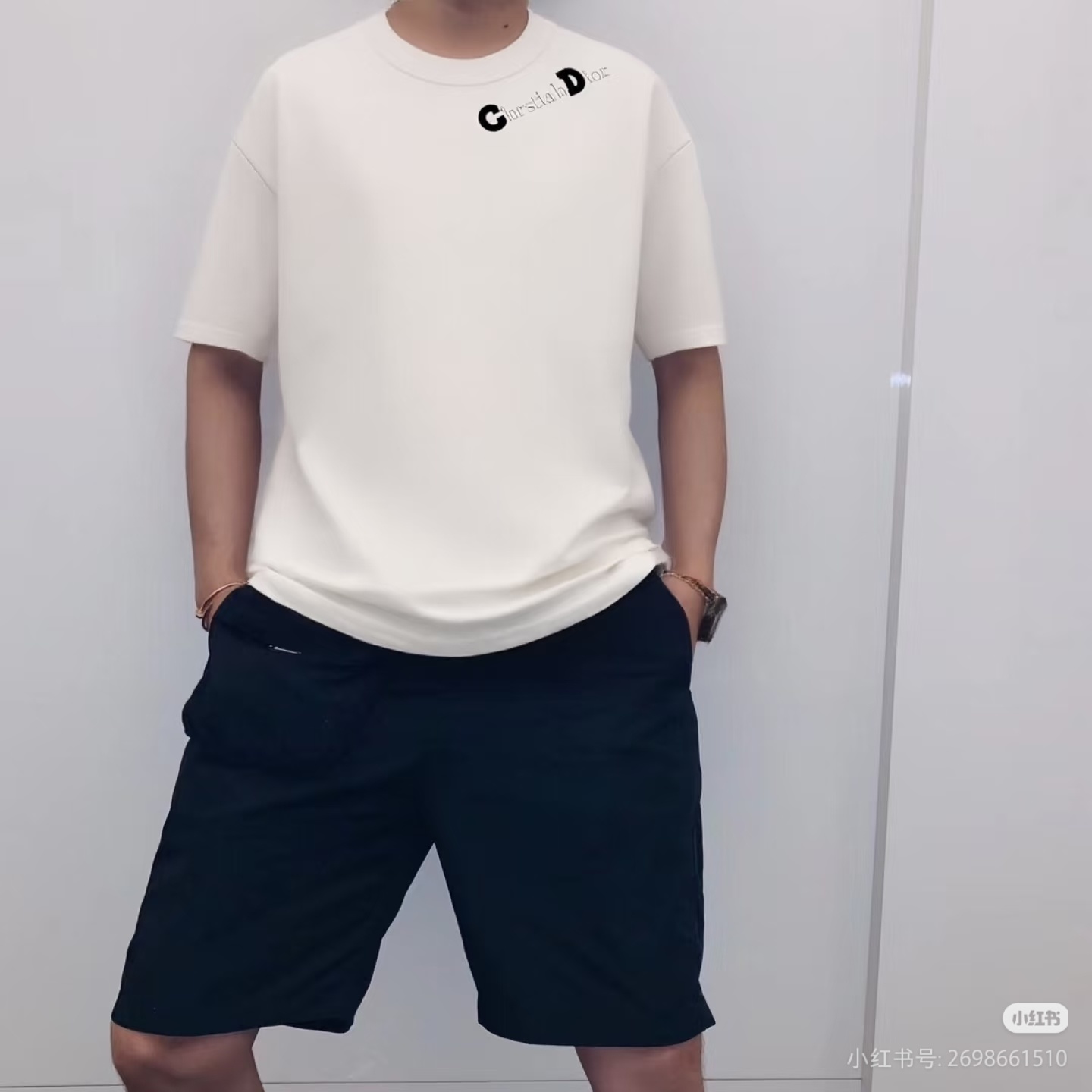 Dior 26SS CD Slogan Embroidered Logo Short Sleeve T-Shirt