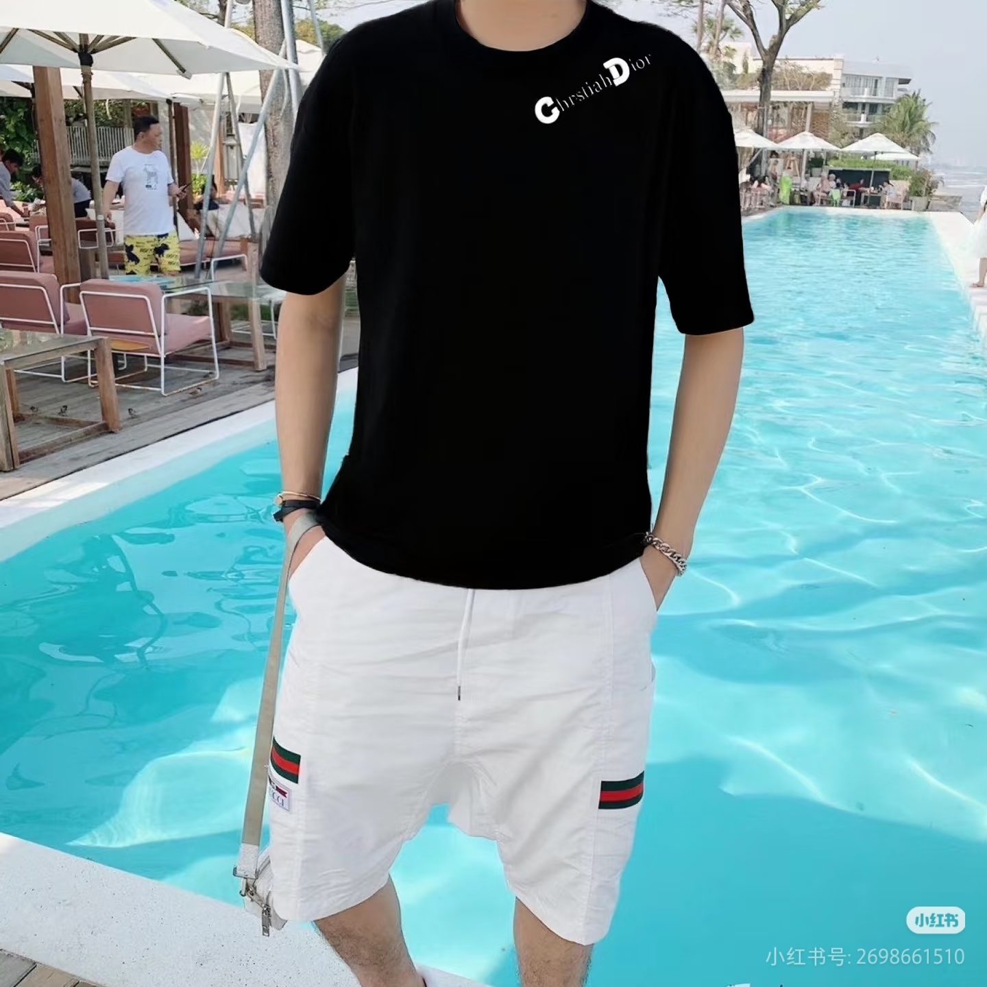 Dior 26SS CD Slogan Embroidered Logo Short Sleeve T-Shirt