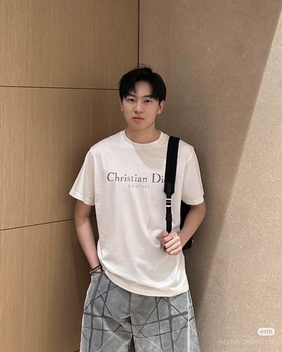 Dior 26SS Chest Mottled CD Letter Print Short Sleeve T-Shirt