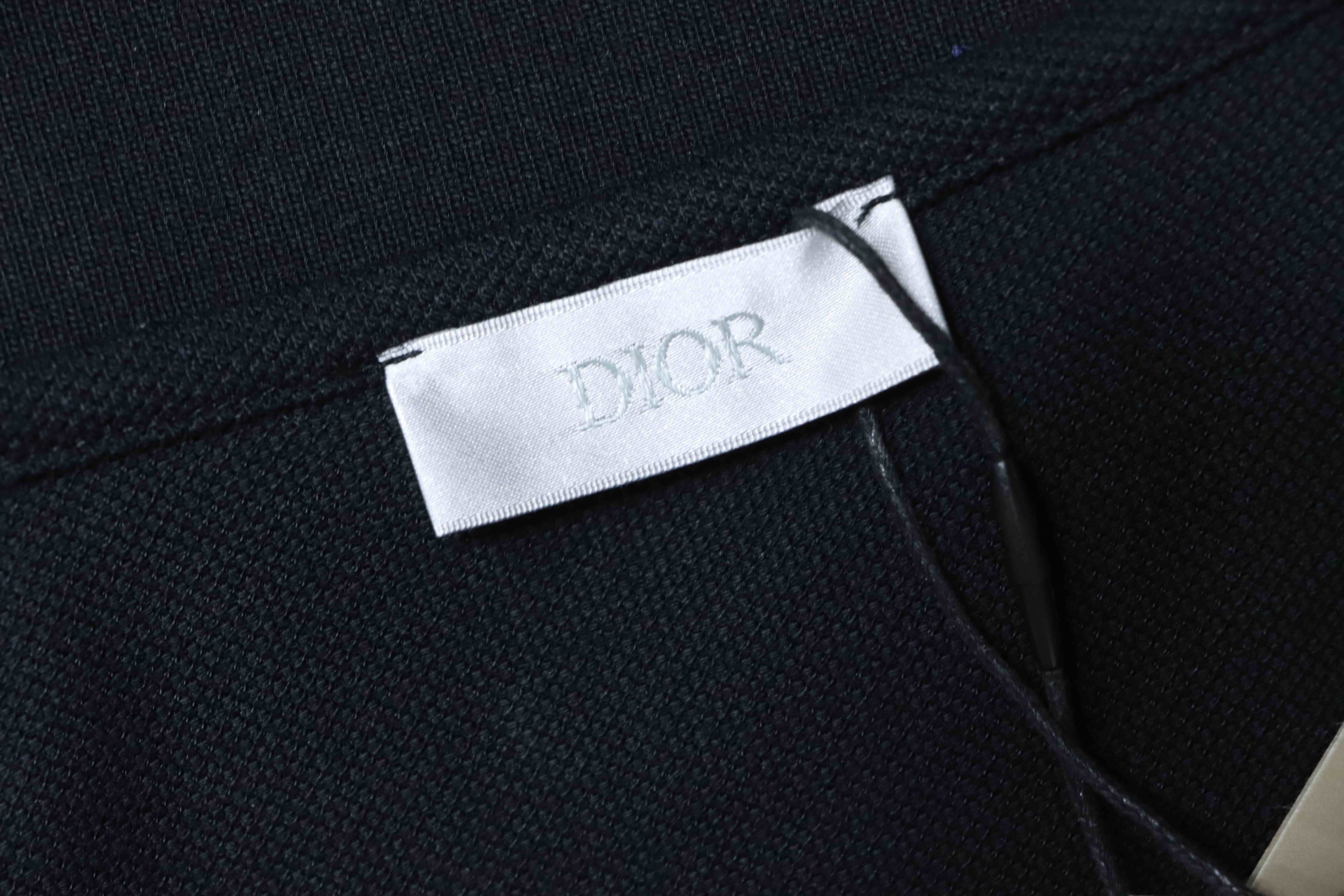 Dior 26SS Contrast Trim CD Letter Embroidered Short Sleeve Polo