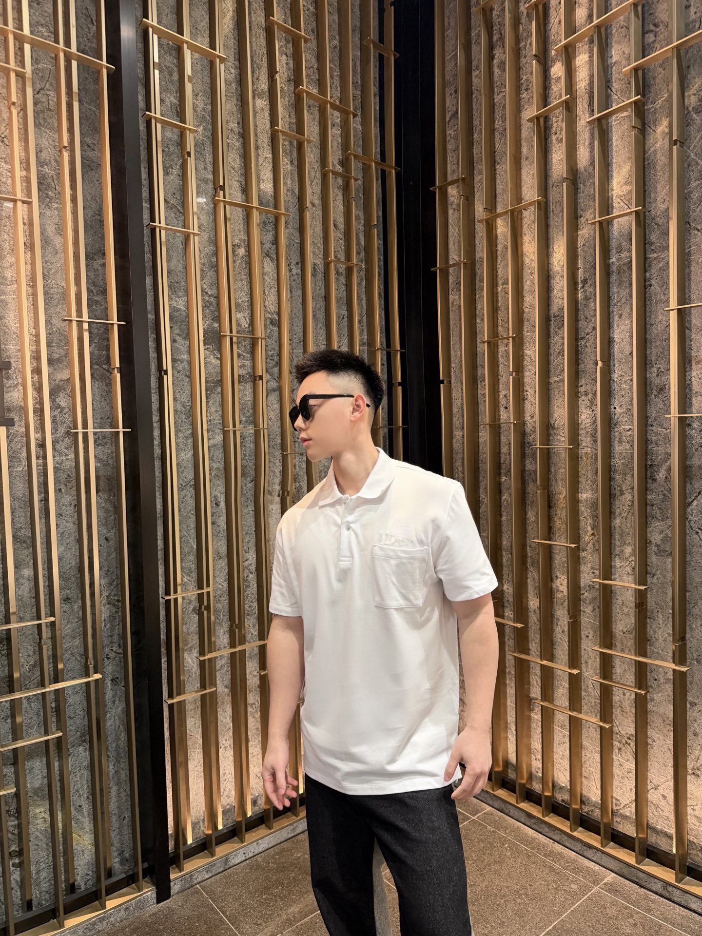 Dior 26SS Pocket Letter Embroidered Polo Short Sleeve