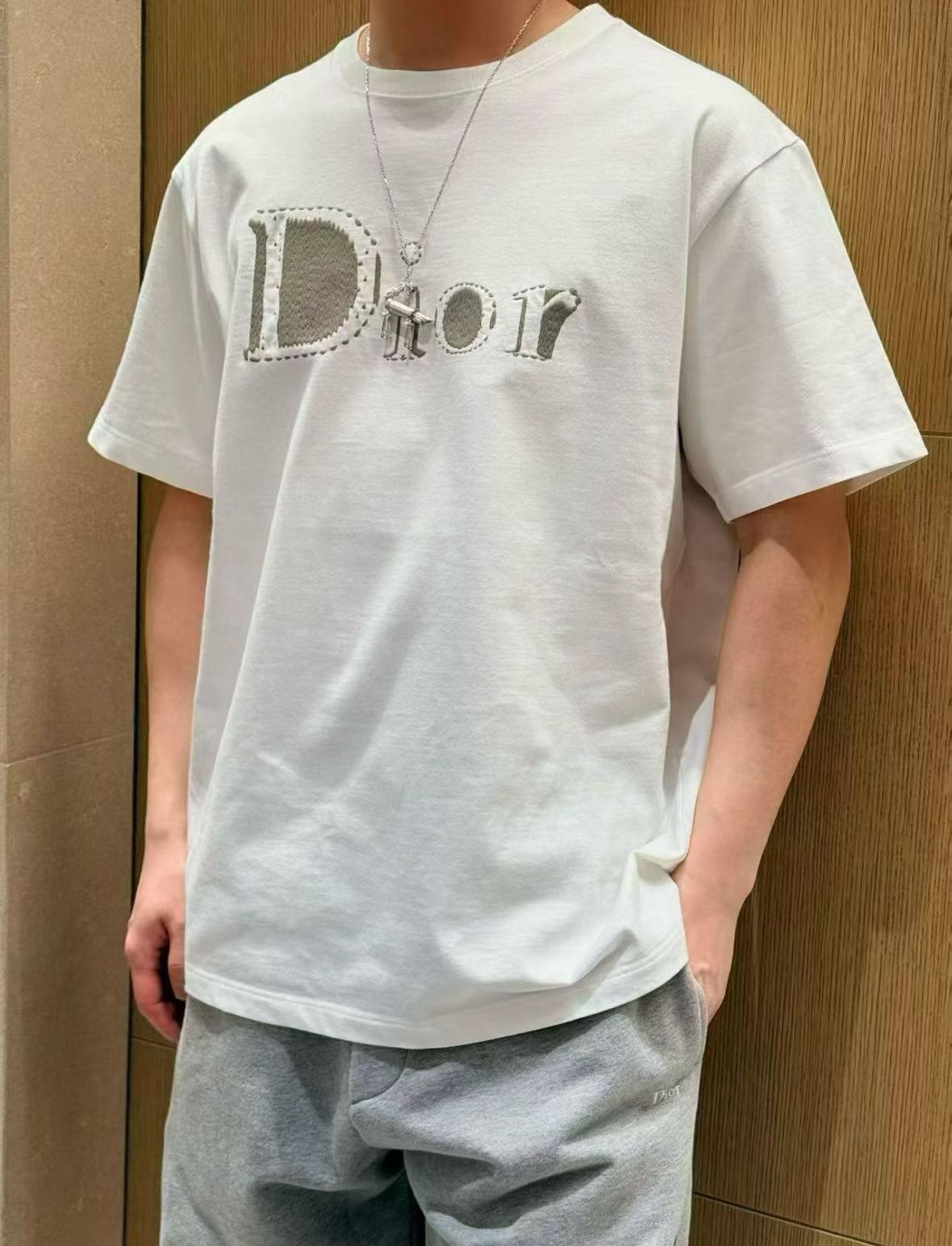 Dior 26SS Tatami Embroidered Short Sleeve T-Shirt