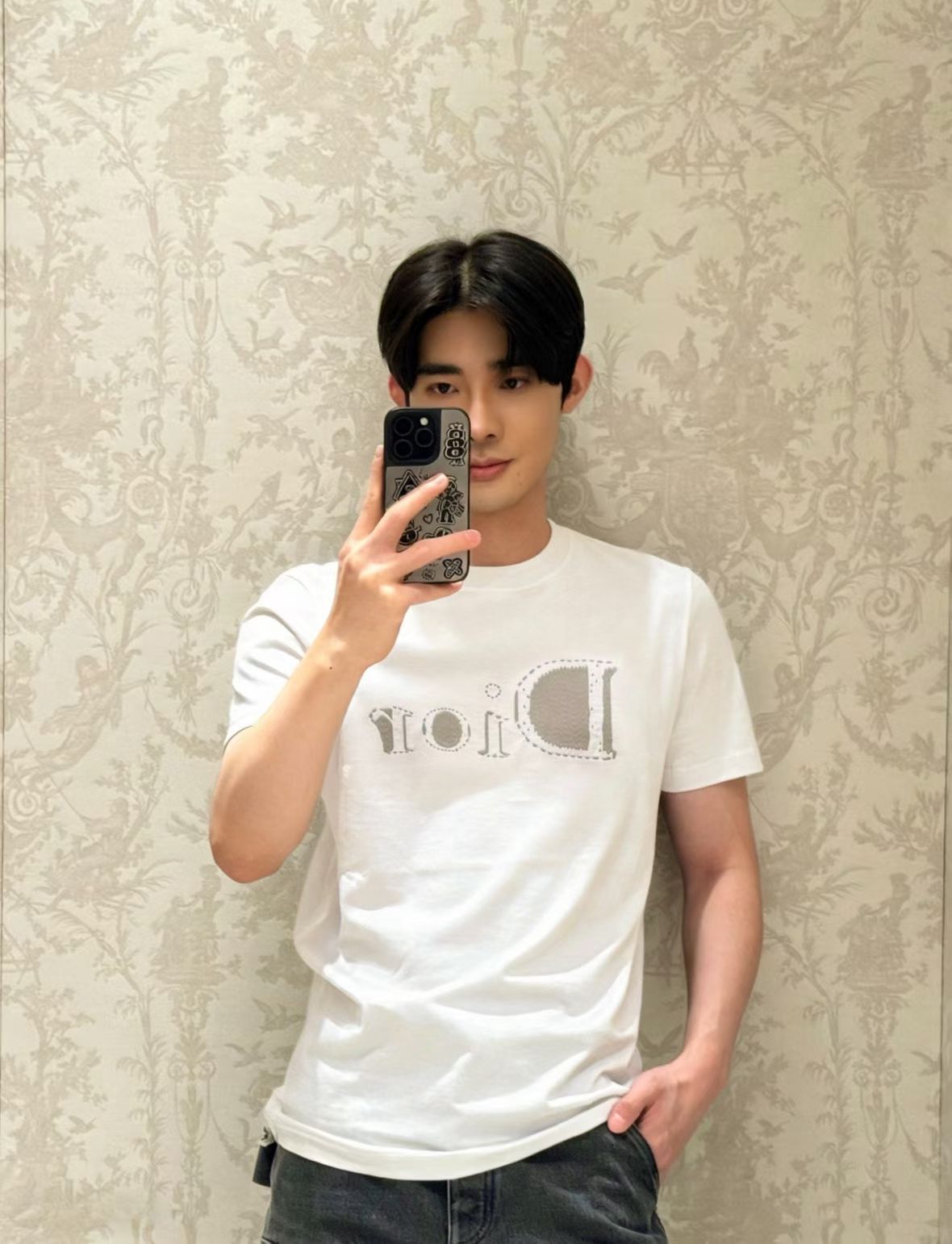 Dior 26SS Tatami Embroidered Short Sleeve T-Shirt
