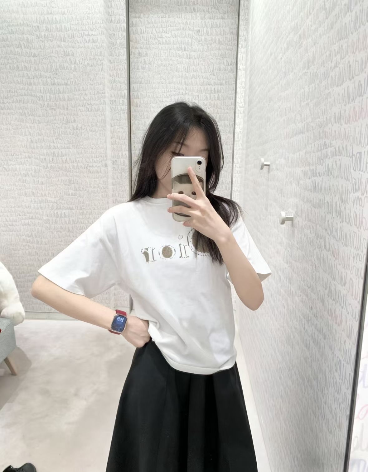 Dior 26SS Tatami Embroidered Short Sleeve T-Shirt