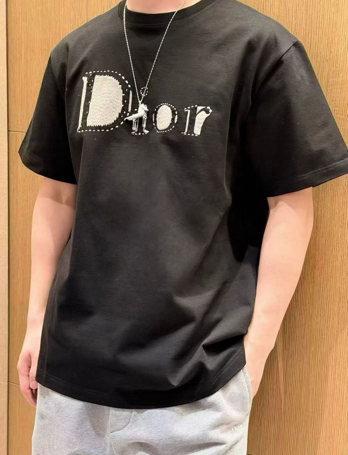 Dior 26SS Tatami Embroidered Short Sleeve T-Shirt