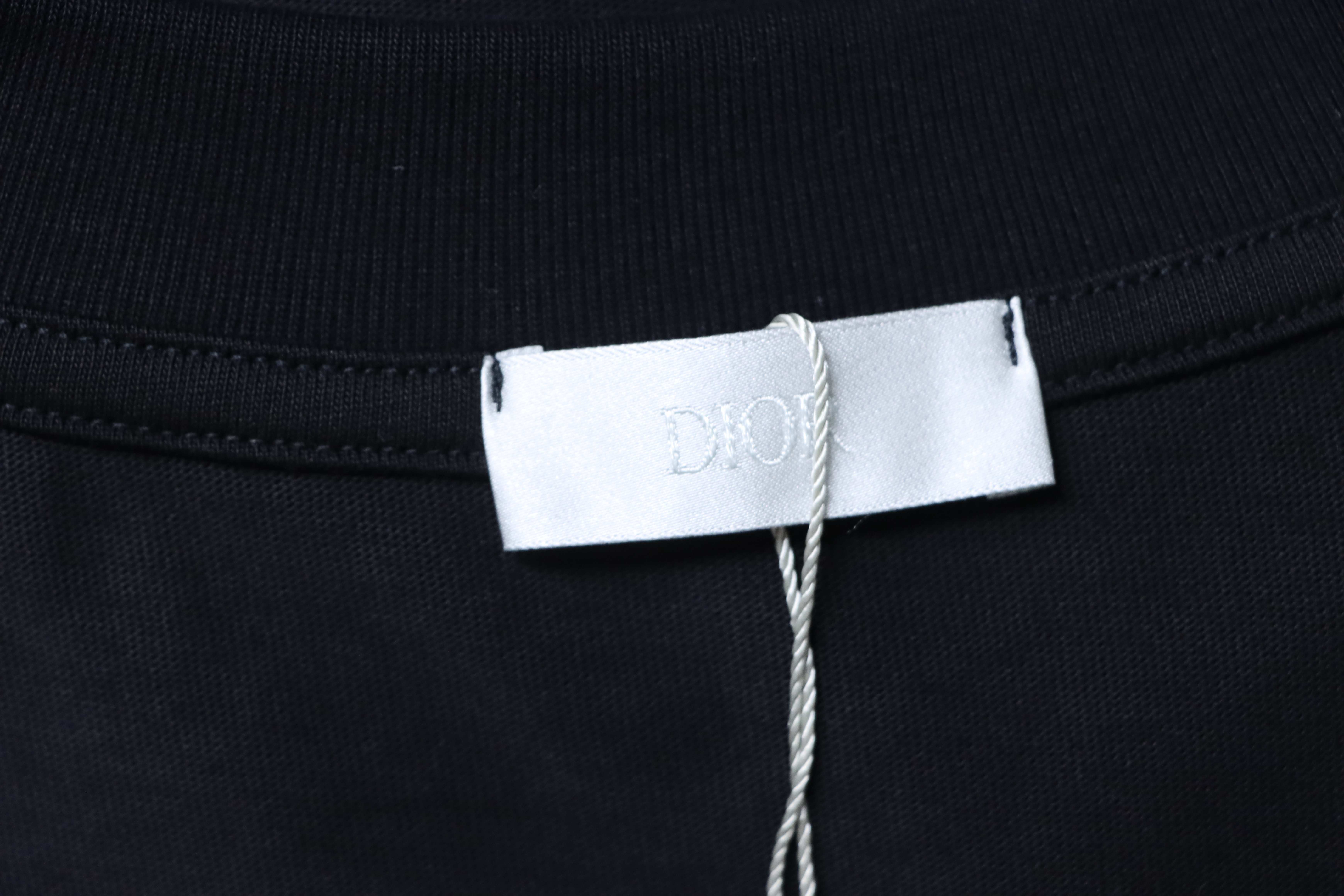 DIOR 47 Letter Back Stripe Short Sleeve T-Shirt