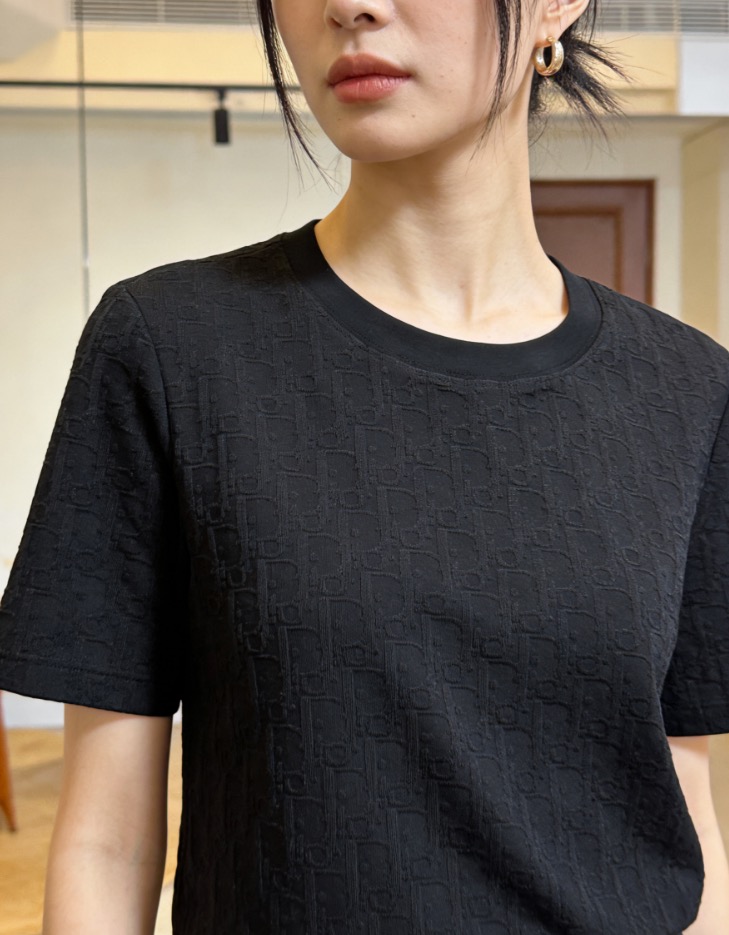 Dior All Over Monogram Jacquard Short Sleeve T-Shirt