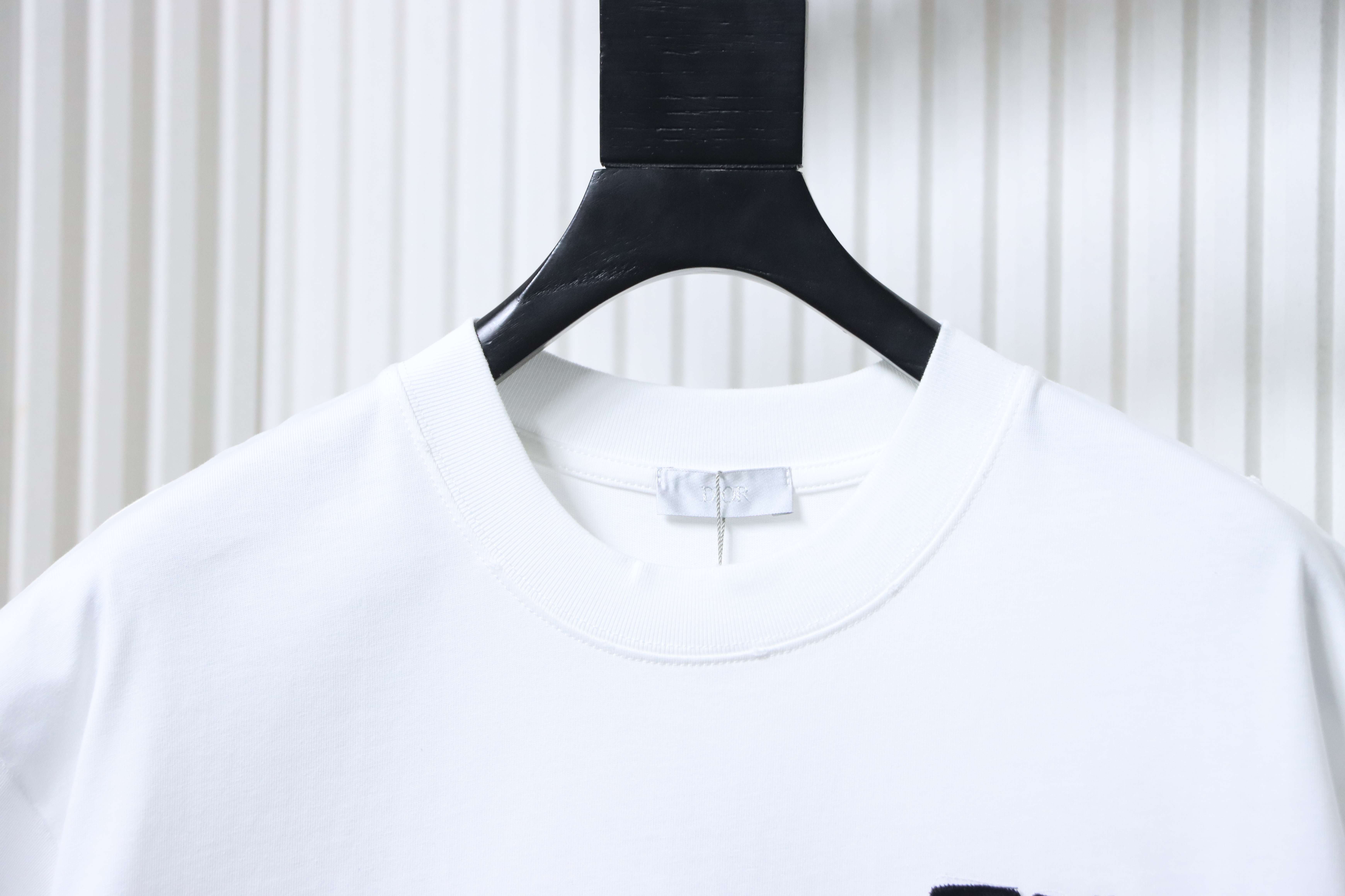 DIOR Back Large Logo Patch Letter Embroidered Short Sleeve T-Shirt