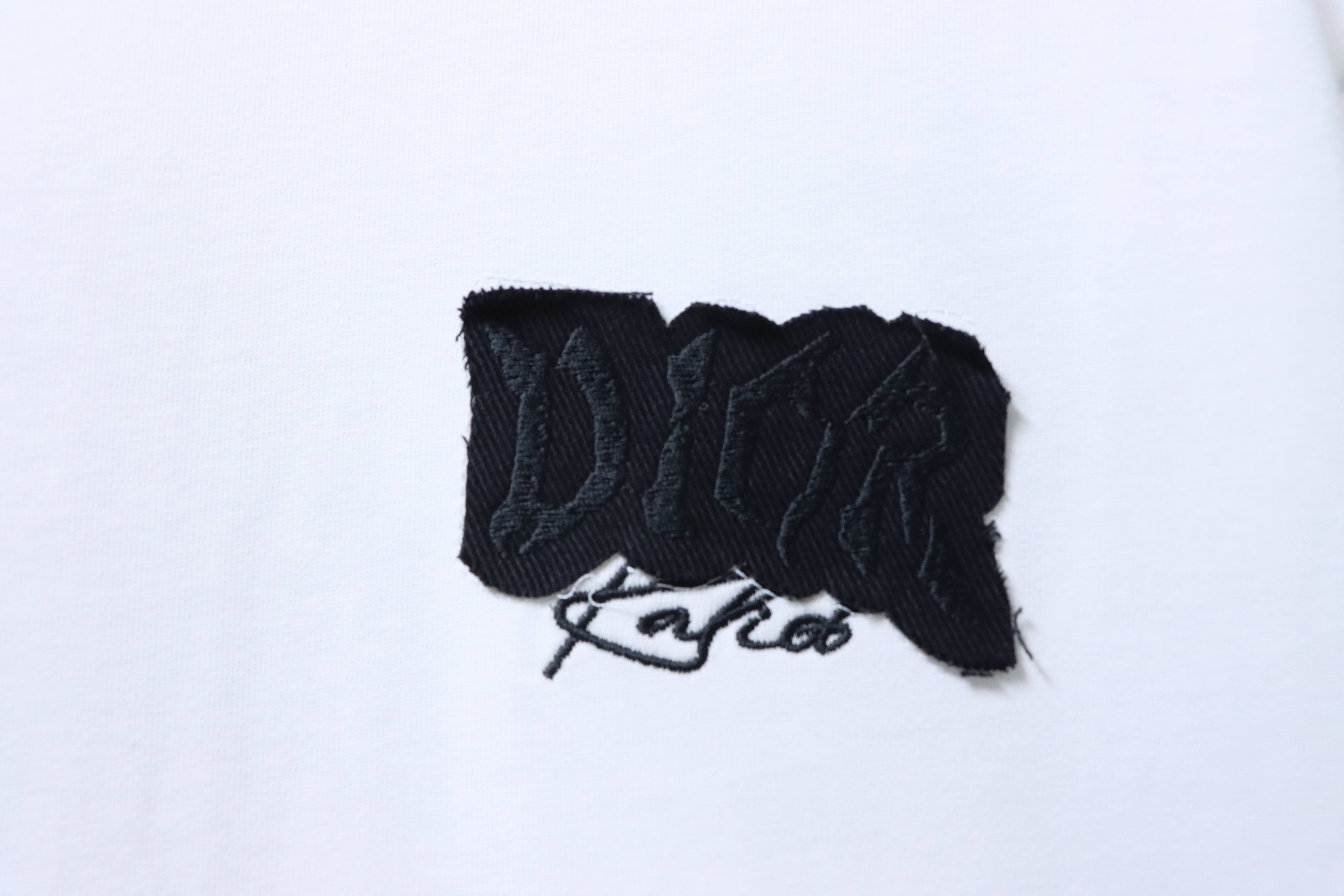 DIOR Back Large Logo Patch Letter Embroidered Short Sleeve T-Shirt