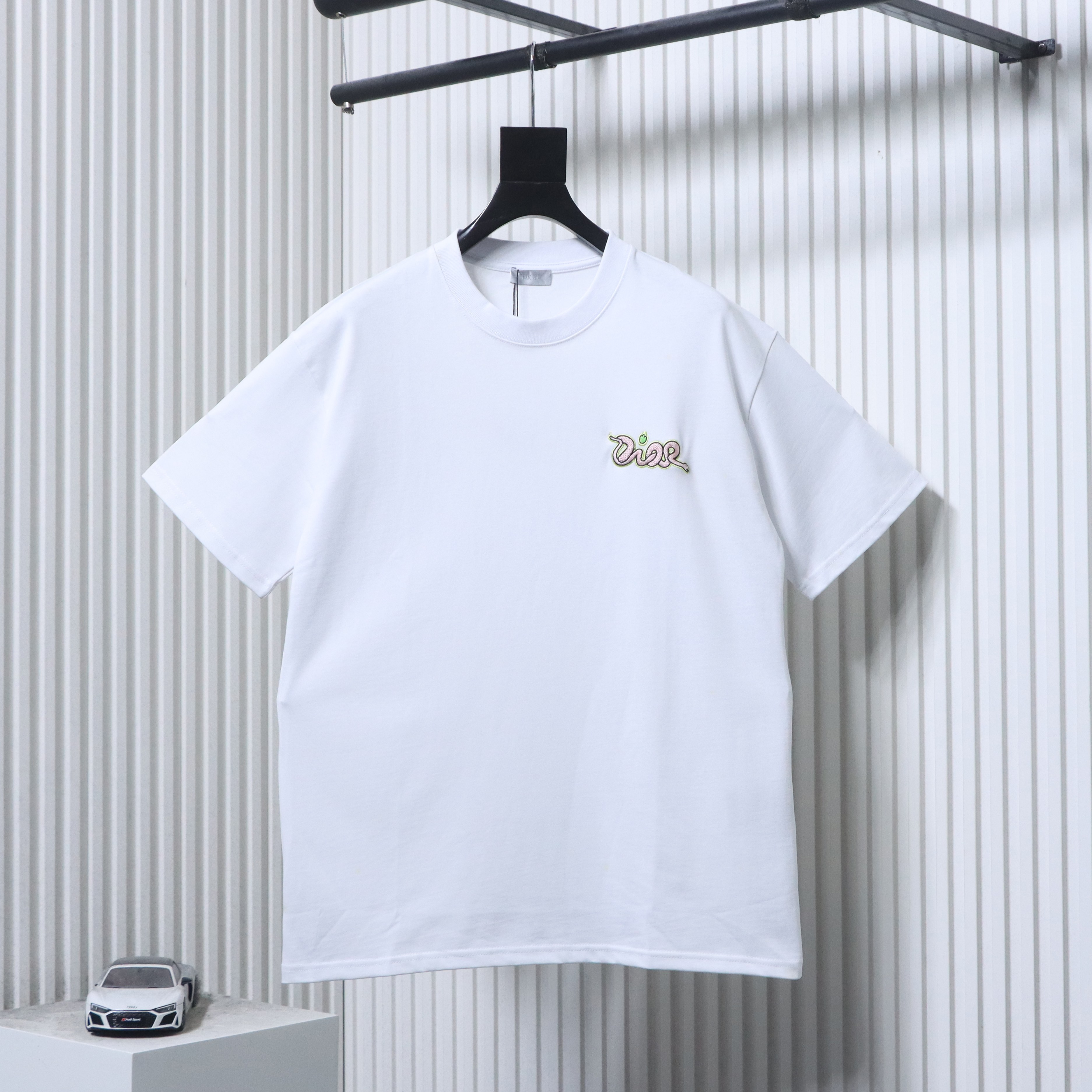 Dior CD 2025 New Year of the Snake Limited Embroidered Letter Short Sleeve T-Shirt