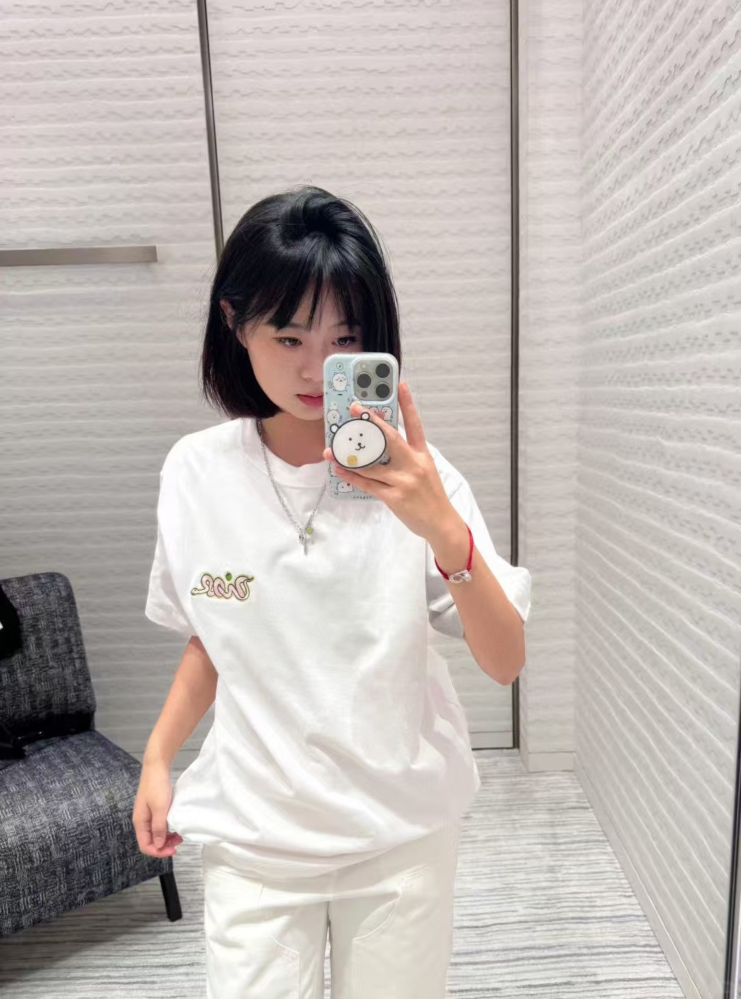Dior CD 2025 New Year of the Snake Limited Embroidered Letter Short Sleeve T-Shirt