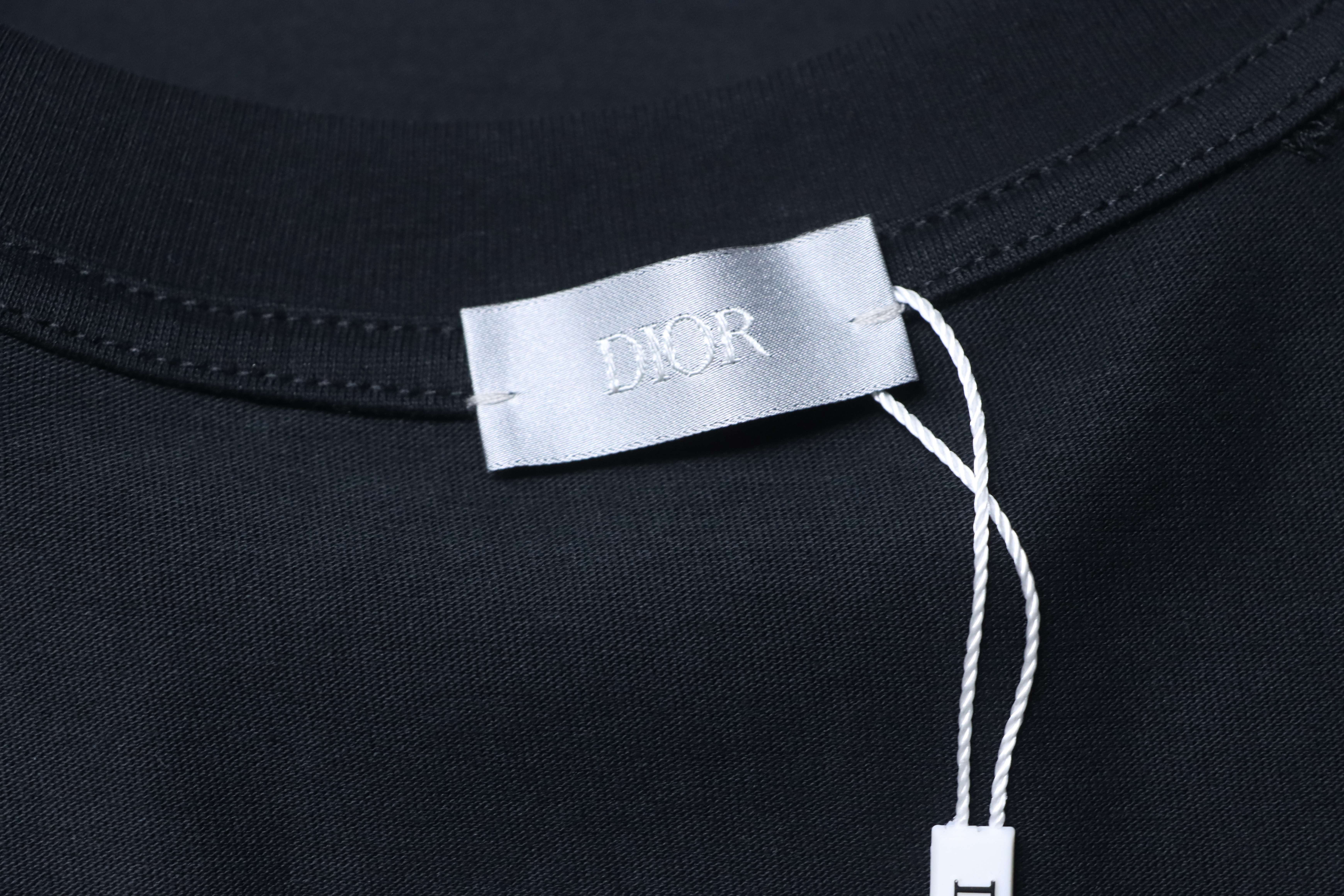 Dior CD Embroidered Letter Logo Short Sleeve T-Shirt