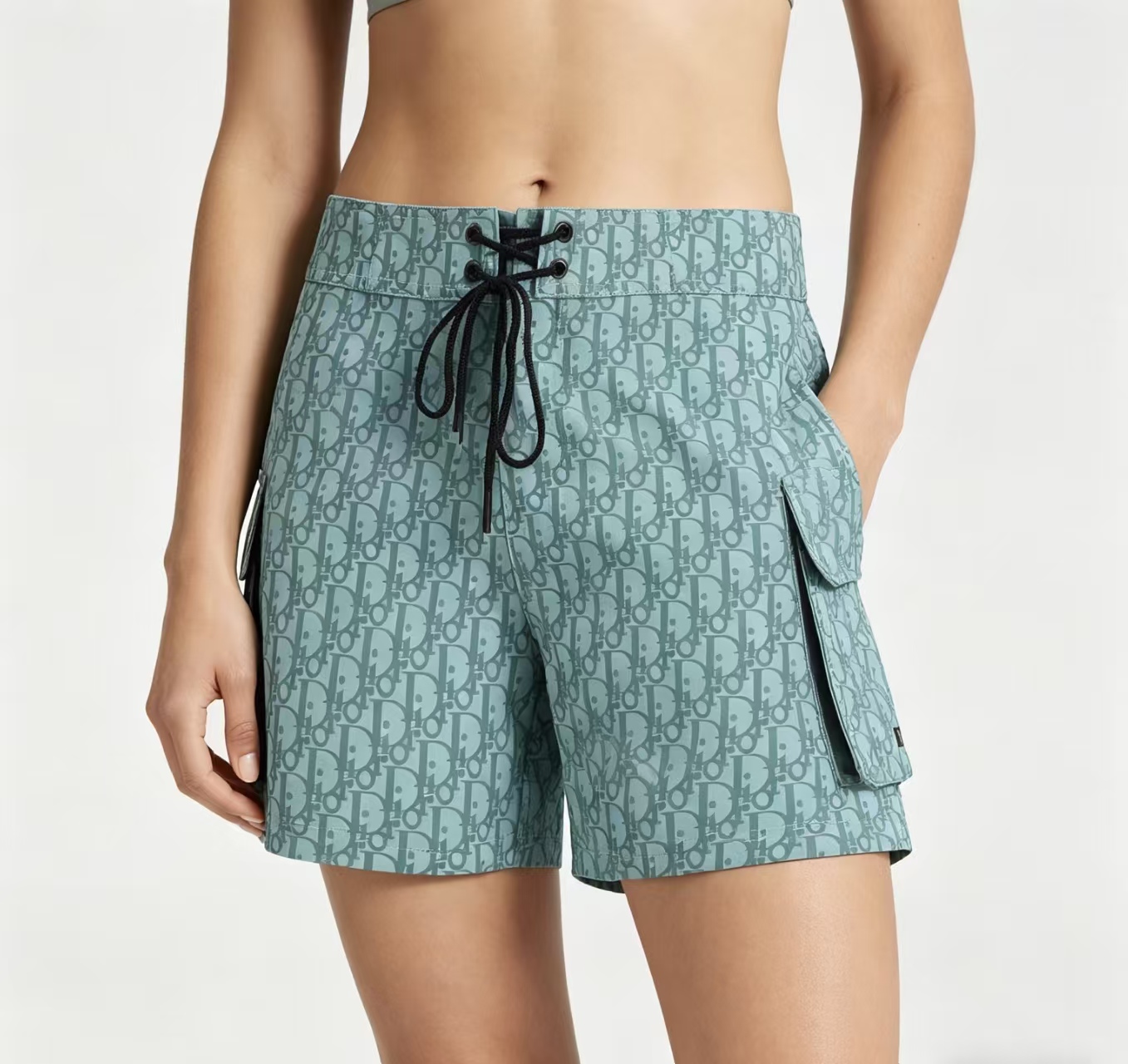Dior CD Monogram Webbing Drawstring Shorts