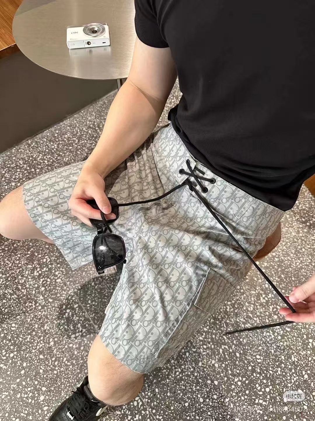 Dior CD Monogram Webbing Drawstring Shorts