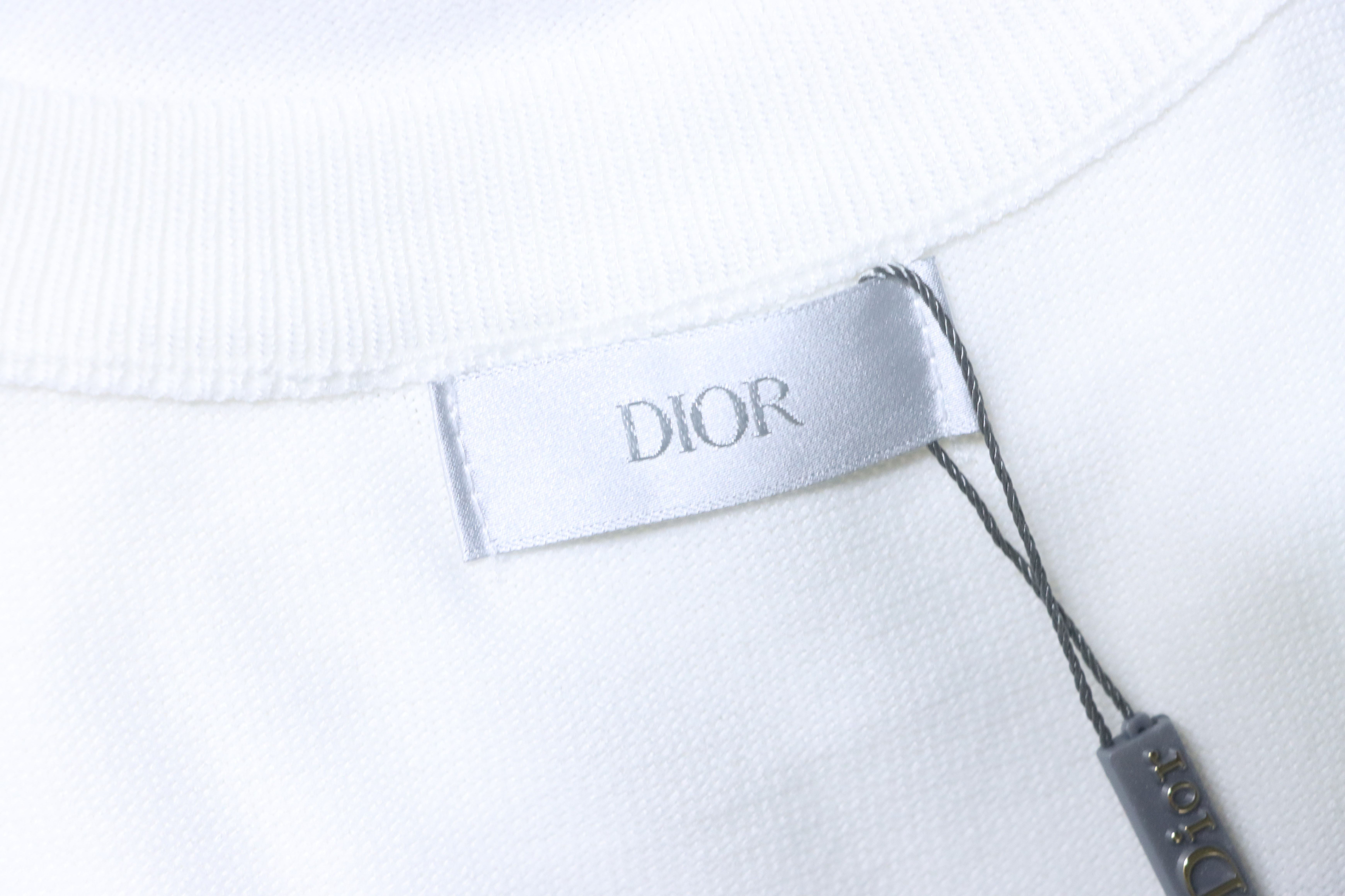 Dior Chest Letter Jacquard Knit Short Sleeve T-Shirt