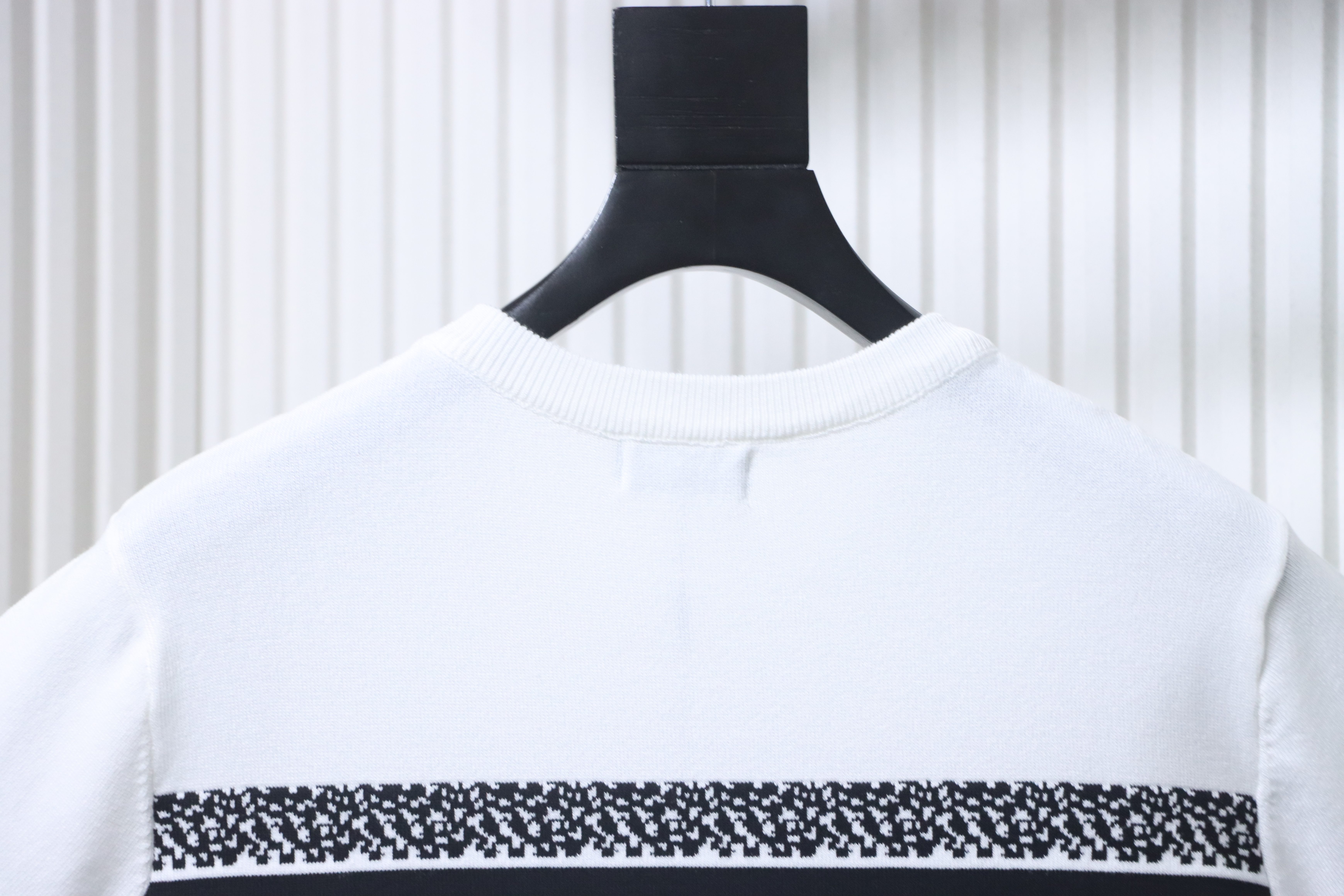 Dior Chest Letter Jacquard Knit Short Sleeve T-Shirt
