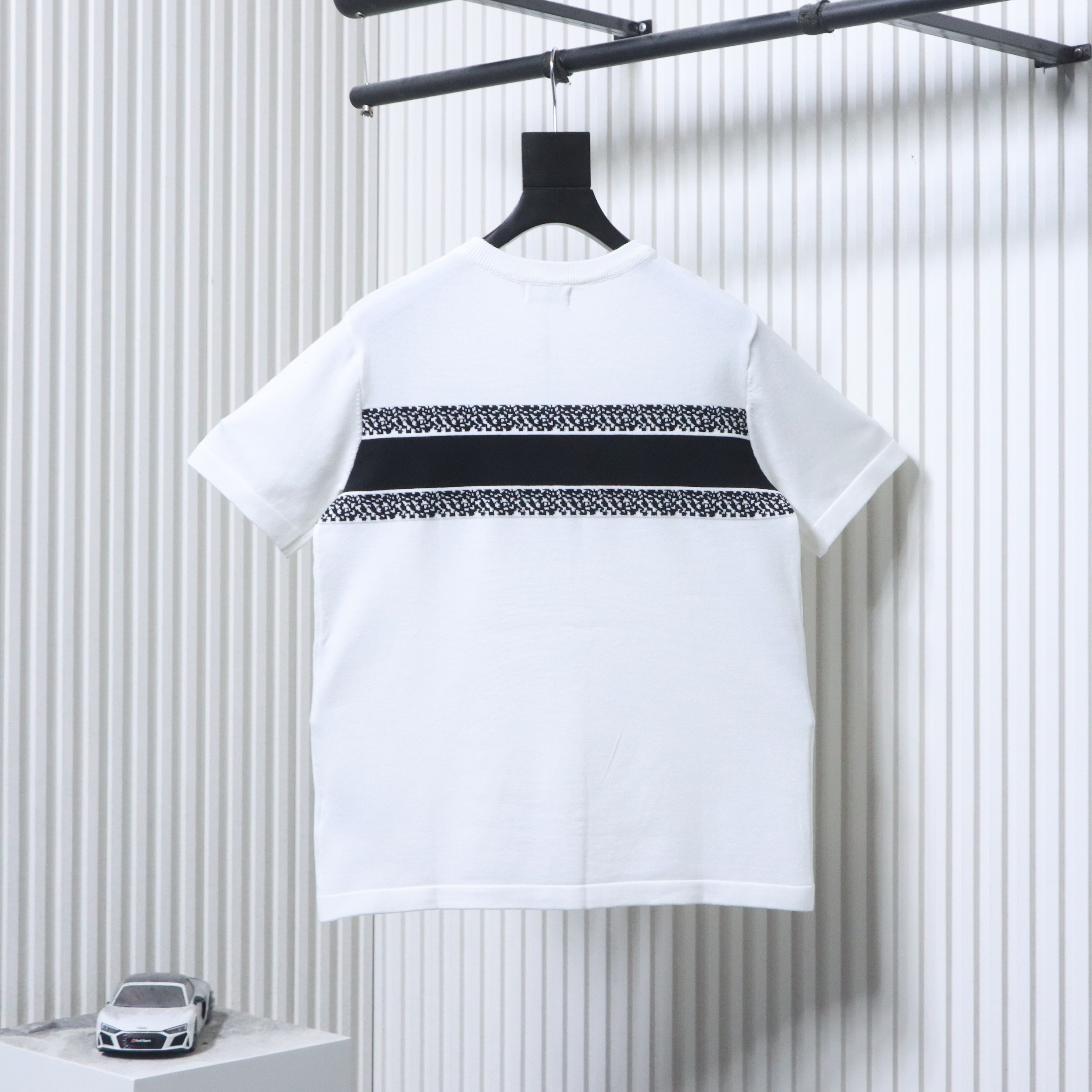 Dior Chest Letter Jacquard Knit Short Sleeve T-Shirt