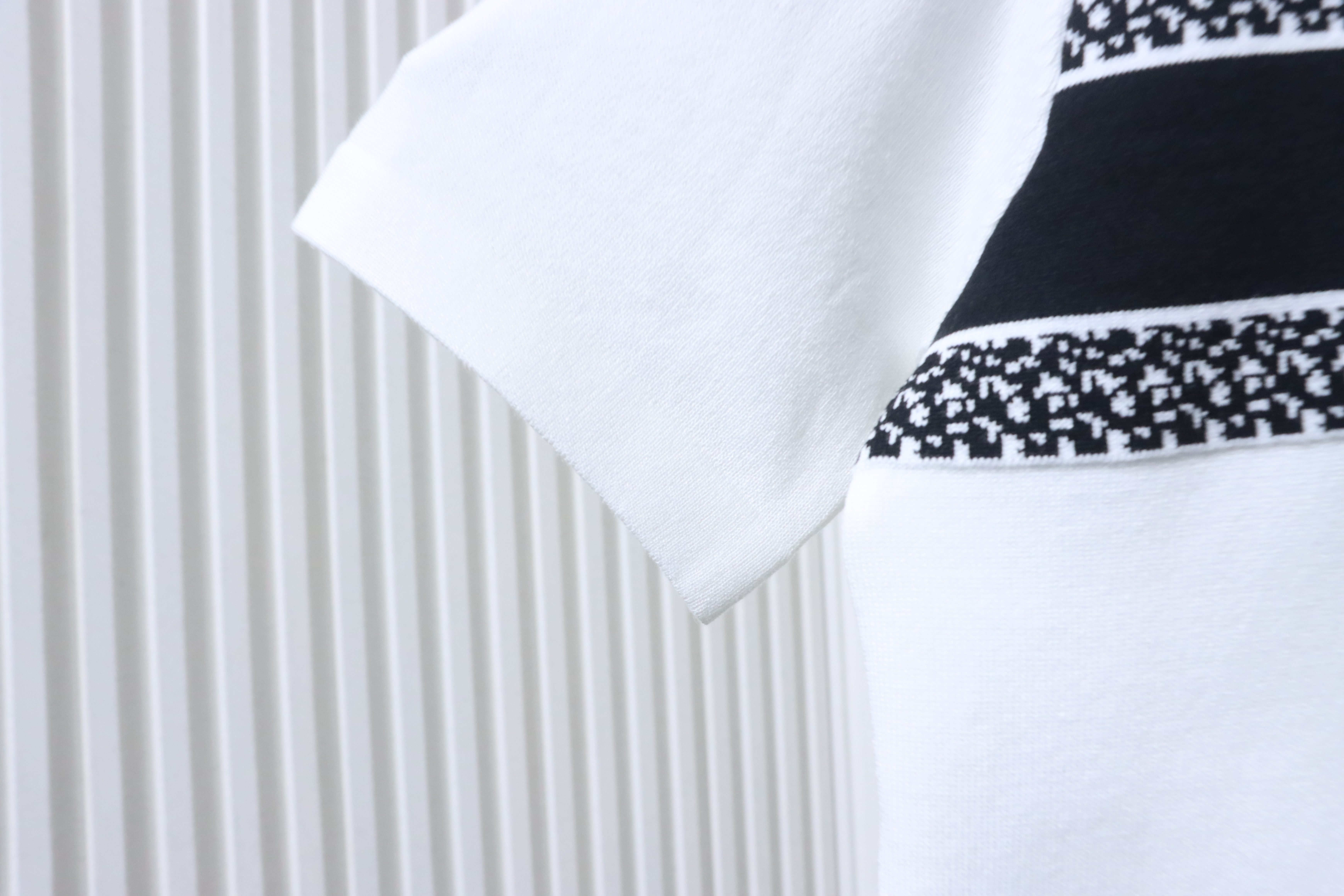 Dior Chest Letter Jacquard Knit Short Sleeve T-Shirt