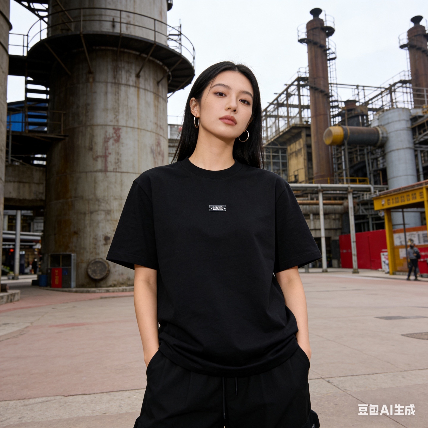 Dior Chest Metal Logo Short Sleeve T-Shirt