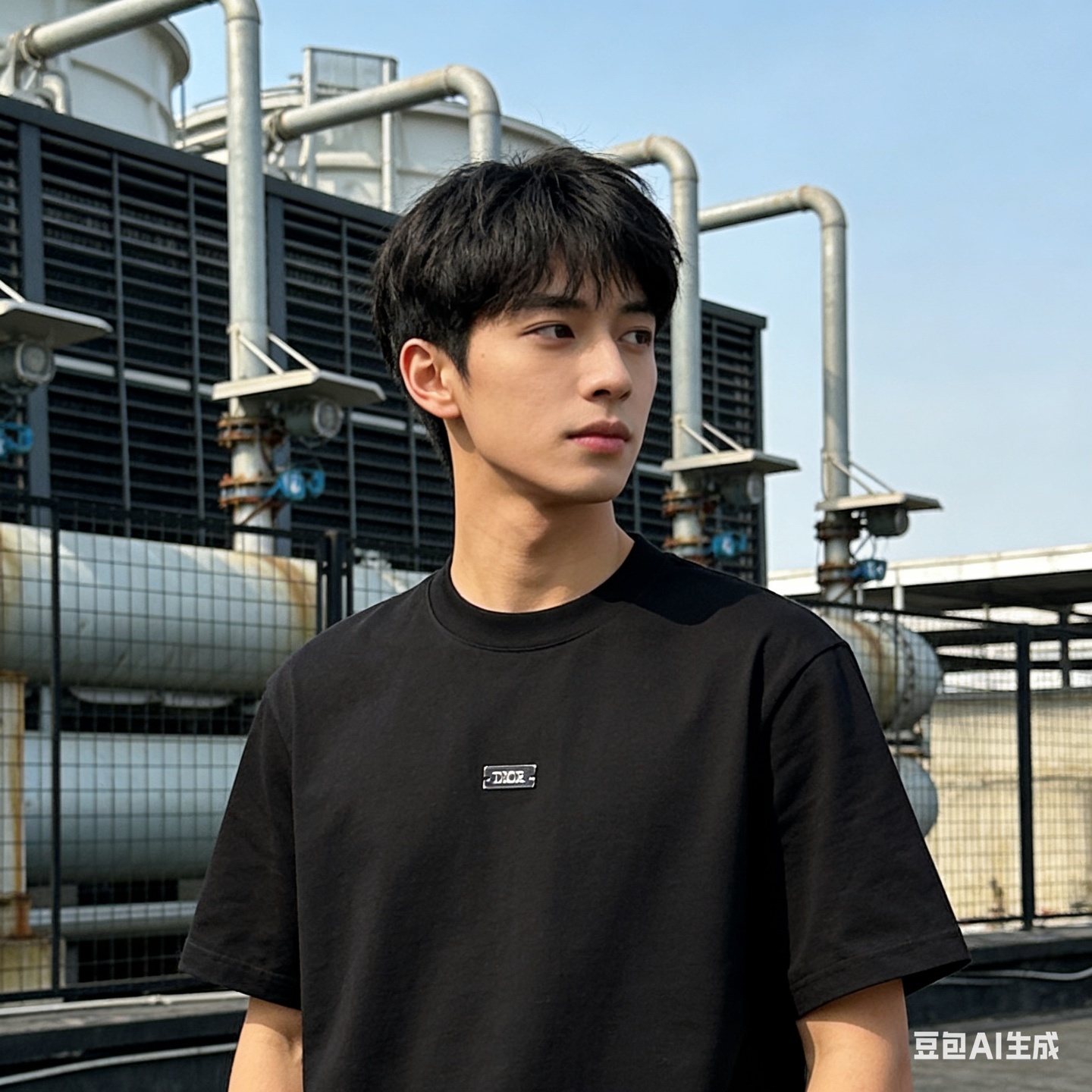 Dior Chest Metal Logo Short Sleeve T-Shirt