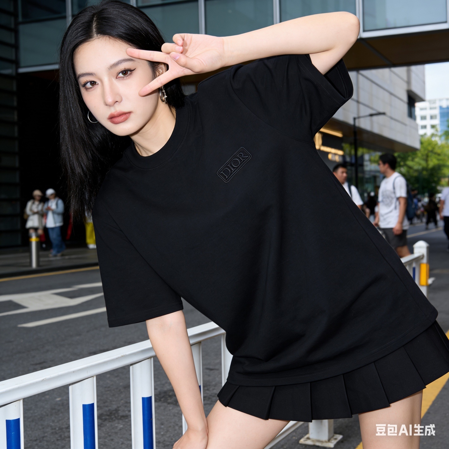 Dior Chest Square Logo Short Sleeve T-Shirt