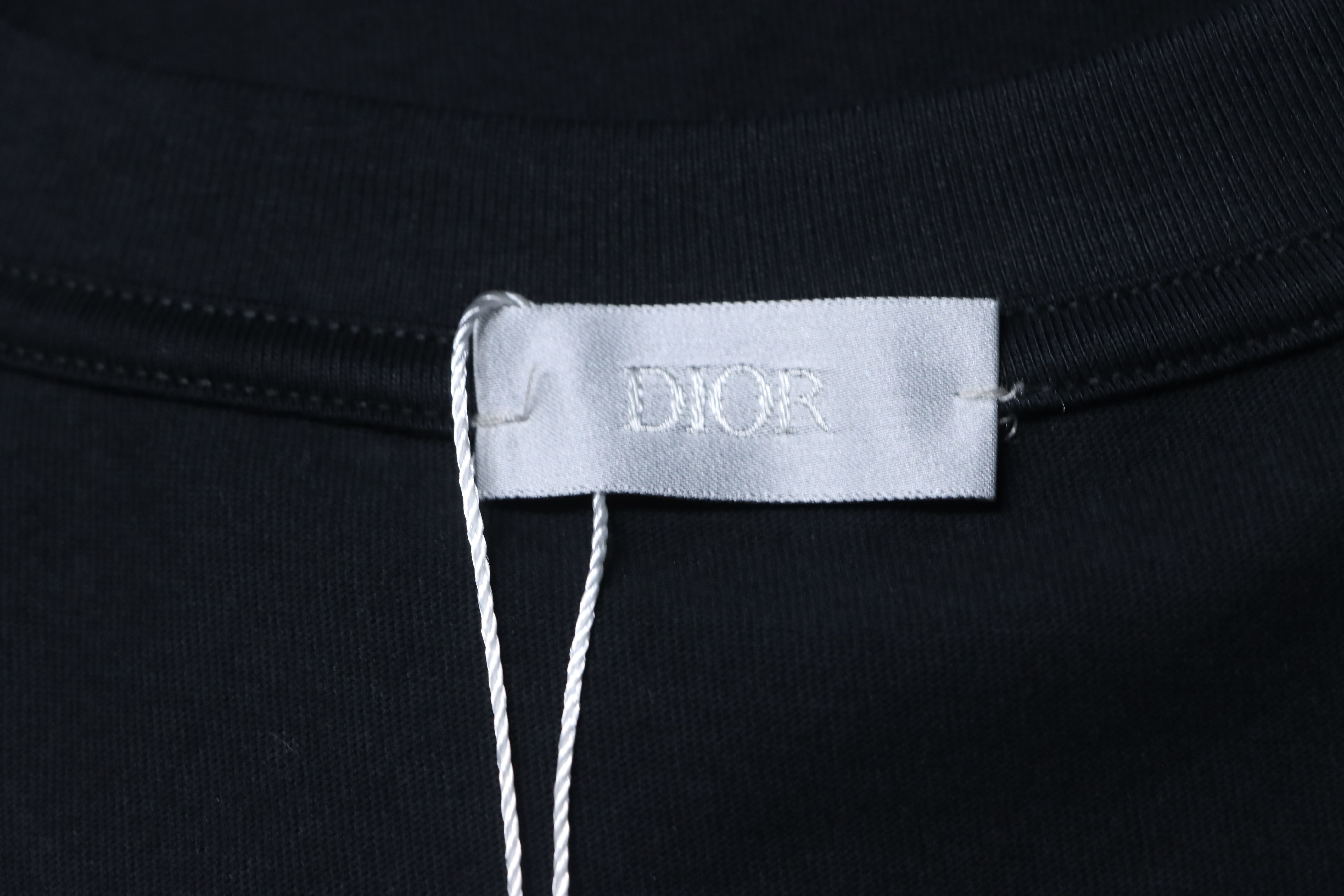 Dior Classic Embroidered Letter Small Logo Short Sleeve T-Shirt