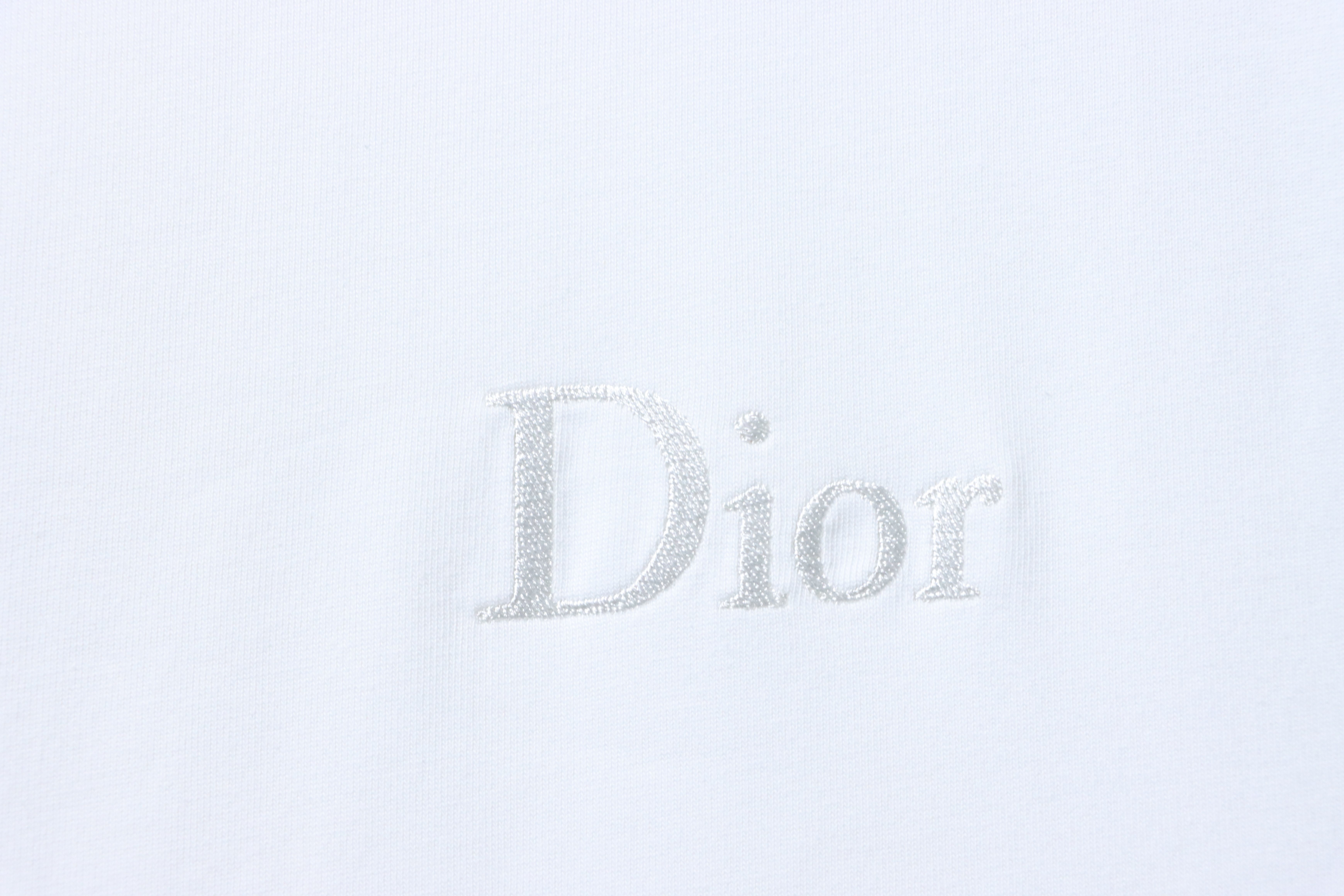 Dior Classic Embroidered Letter Small Logo Short Sleeve T-Shirt