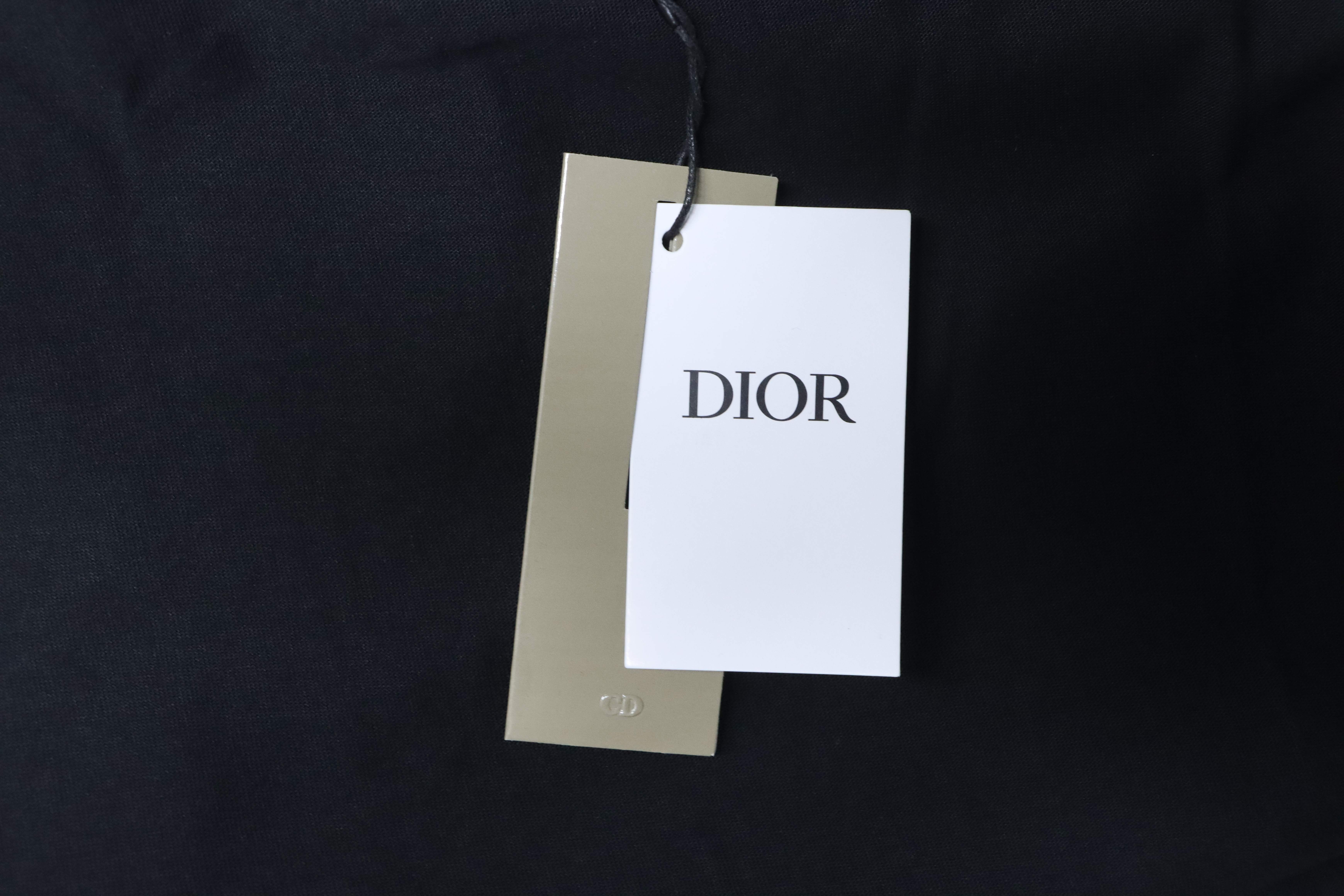 Dior Classic Embroidered Signature Letter Short Sleeve T-Shirt