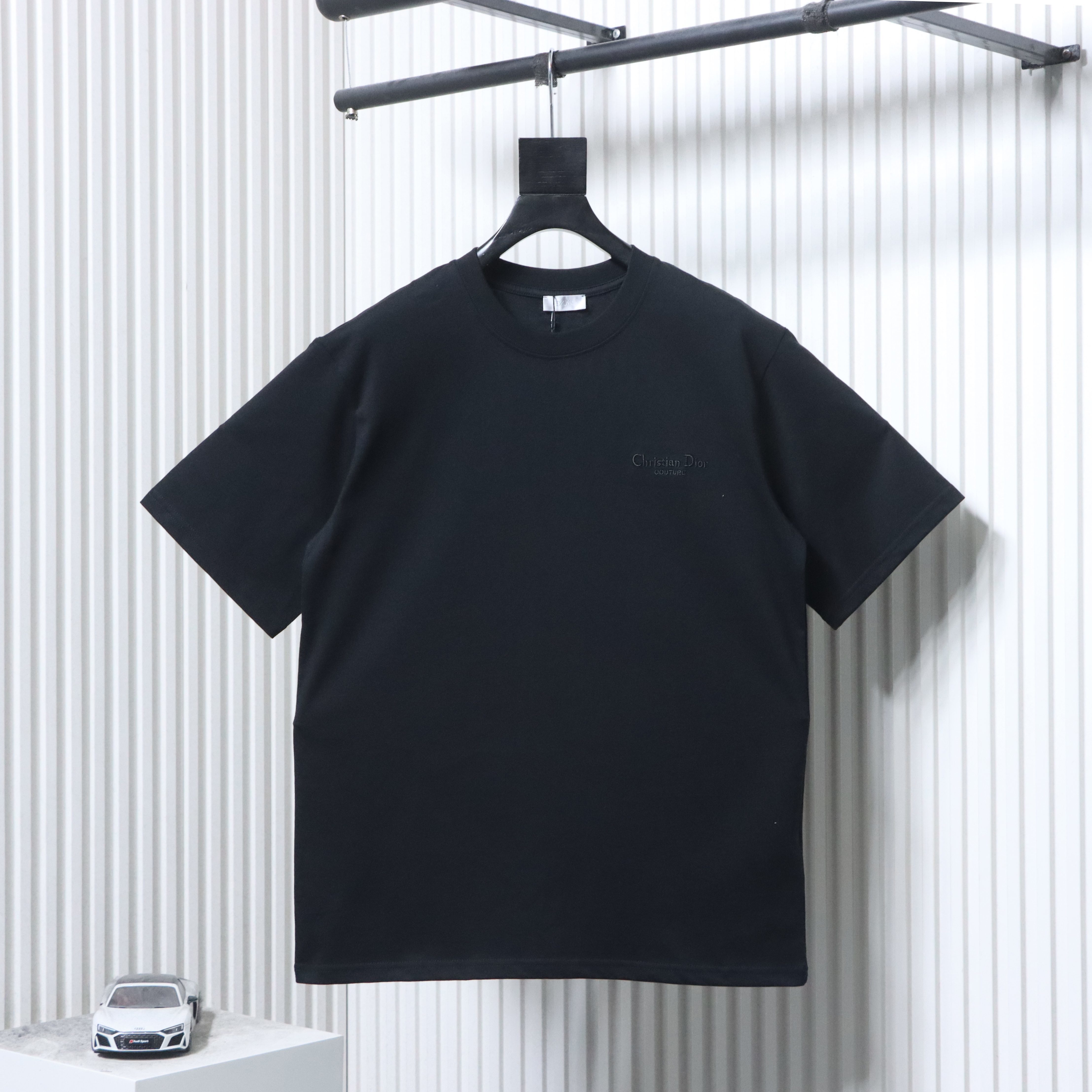 Dior Classic Embroidered Signature Letter Short Sleeve T-Shirt