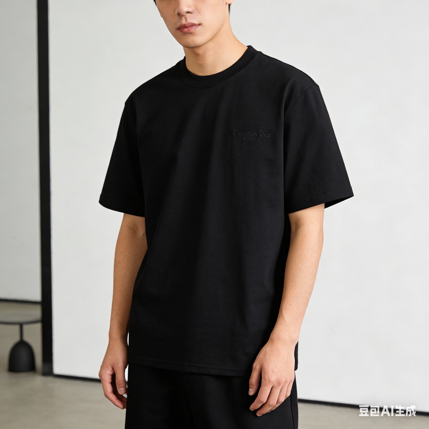 Dior Classic Embroidered Signature Letter Short Sleeve T-Shirt