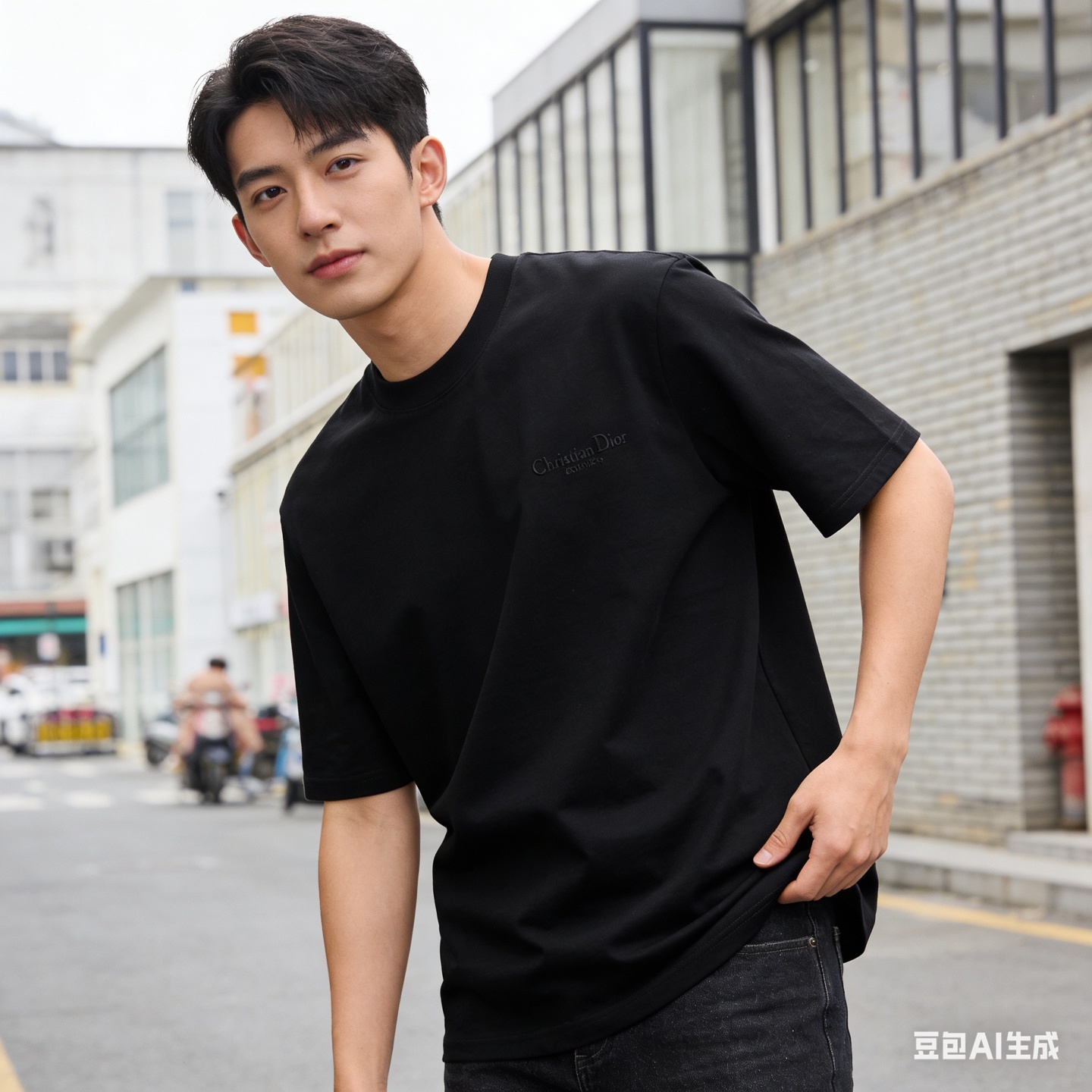 Dior Classic Embroidered Signature Letter Short Sleeve T-Shirt
