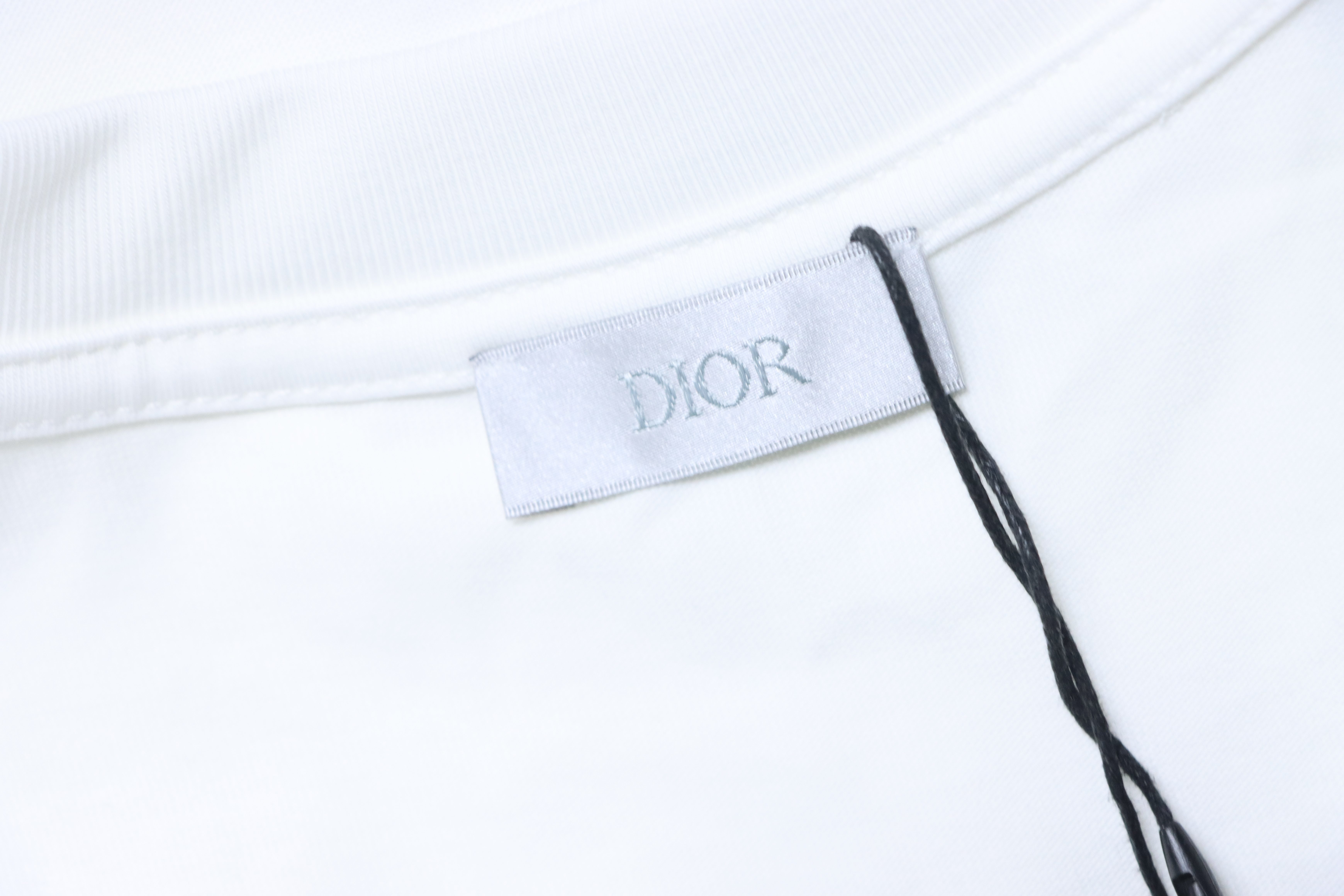 Dior Classic Embroidered Signature Letter Short Sleeve T-Shirt
