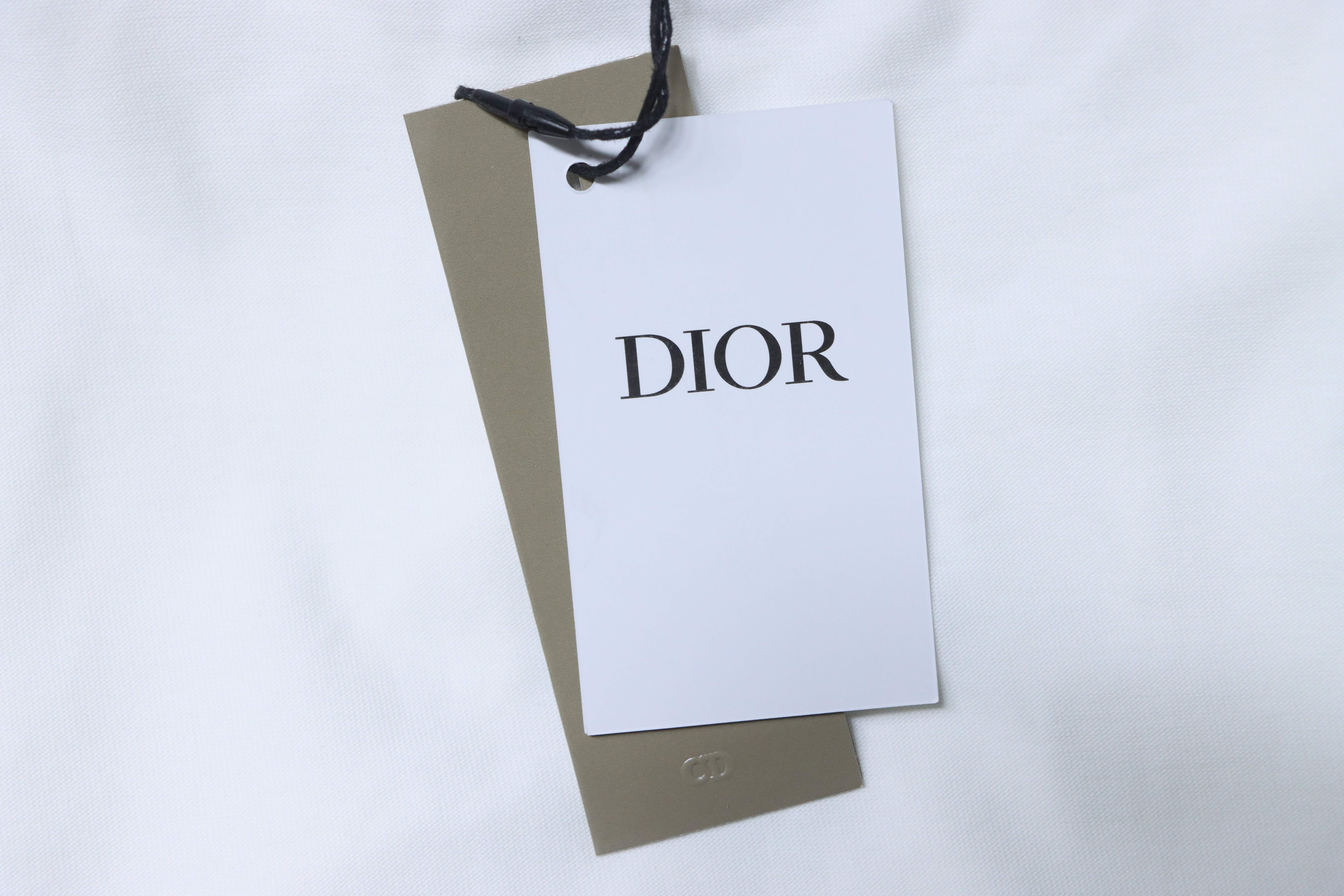 Dior Classic Embroidered Signature Letter Short Sleeve T-Shirt