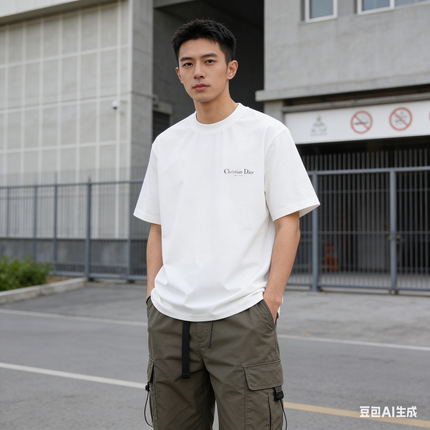 Dior Classic Front Back Letter Short Sleeve T-Shirt