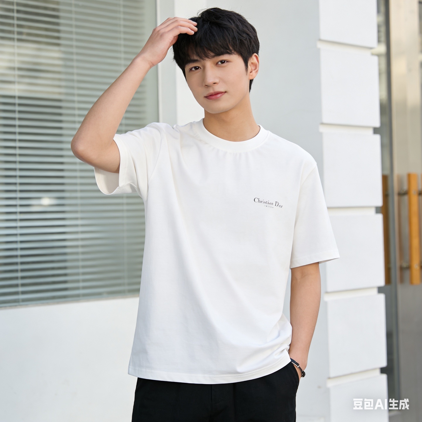 Dior Classic Front Back Letter Short Sleeve T-Shirt