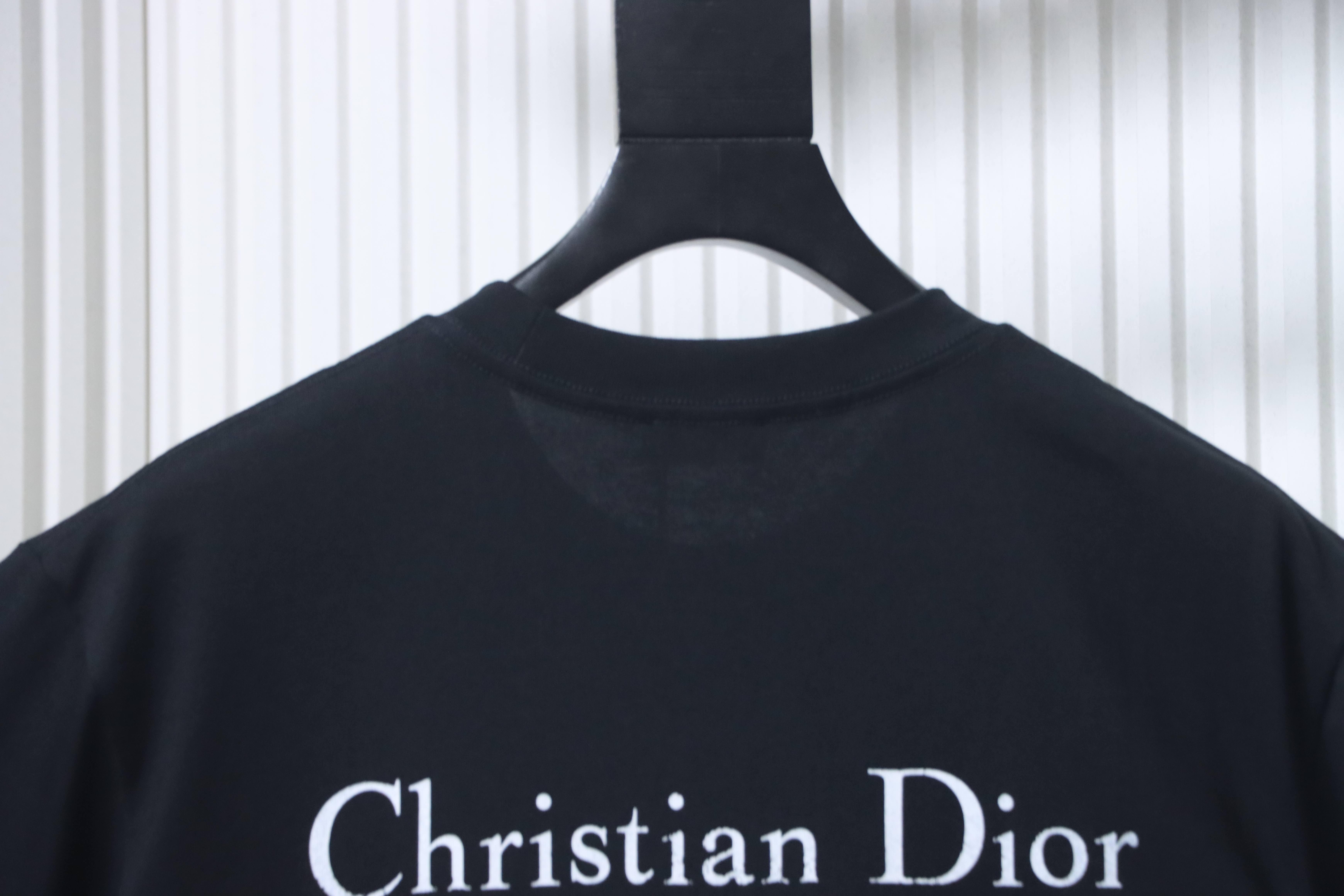 Dior Classic Front Back Letter Short Sleeve T-Shirt