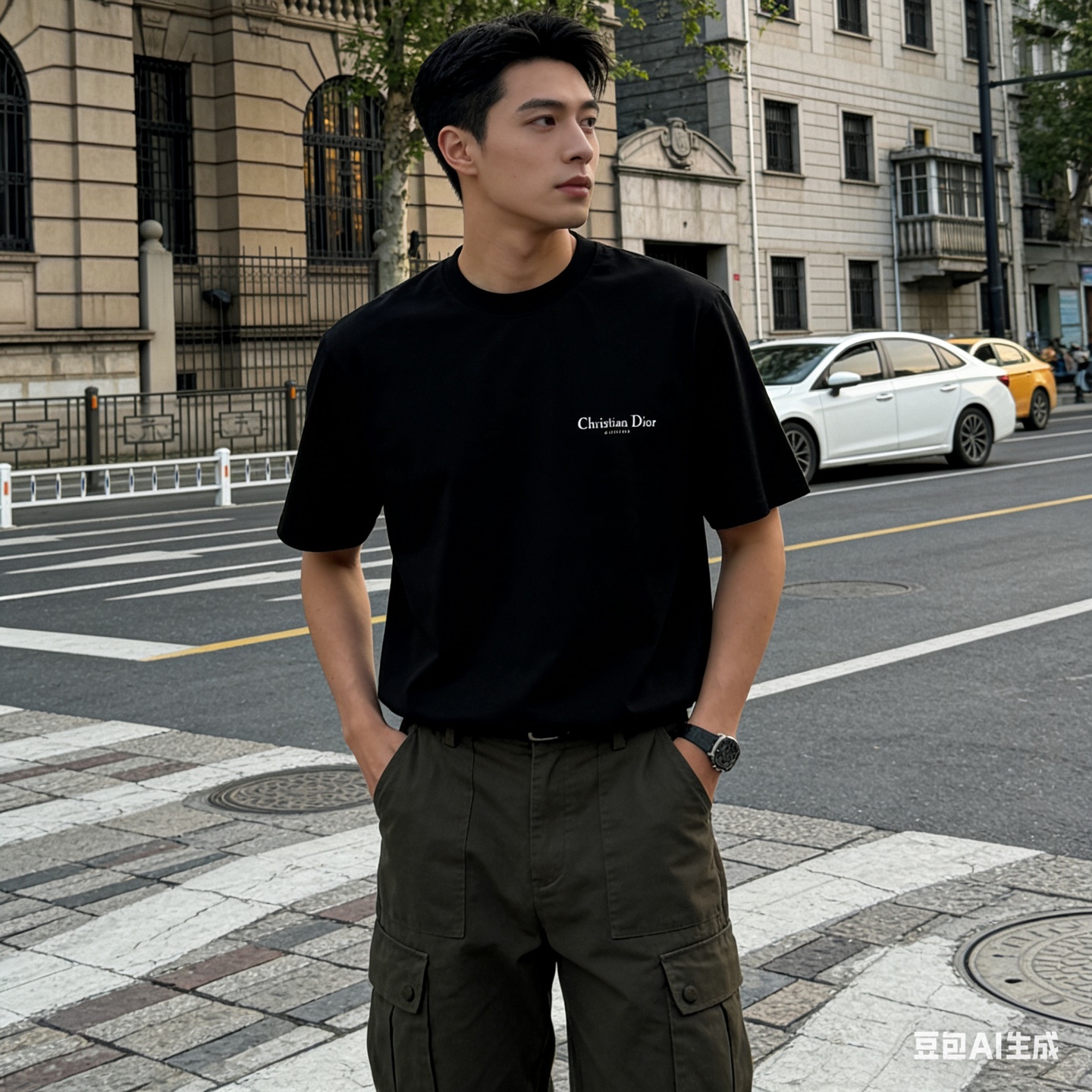 Dior Classic Front Back Letter Short Sleeve T-Shirt