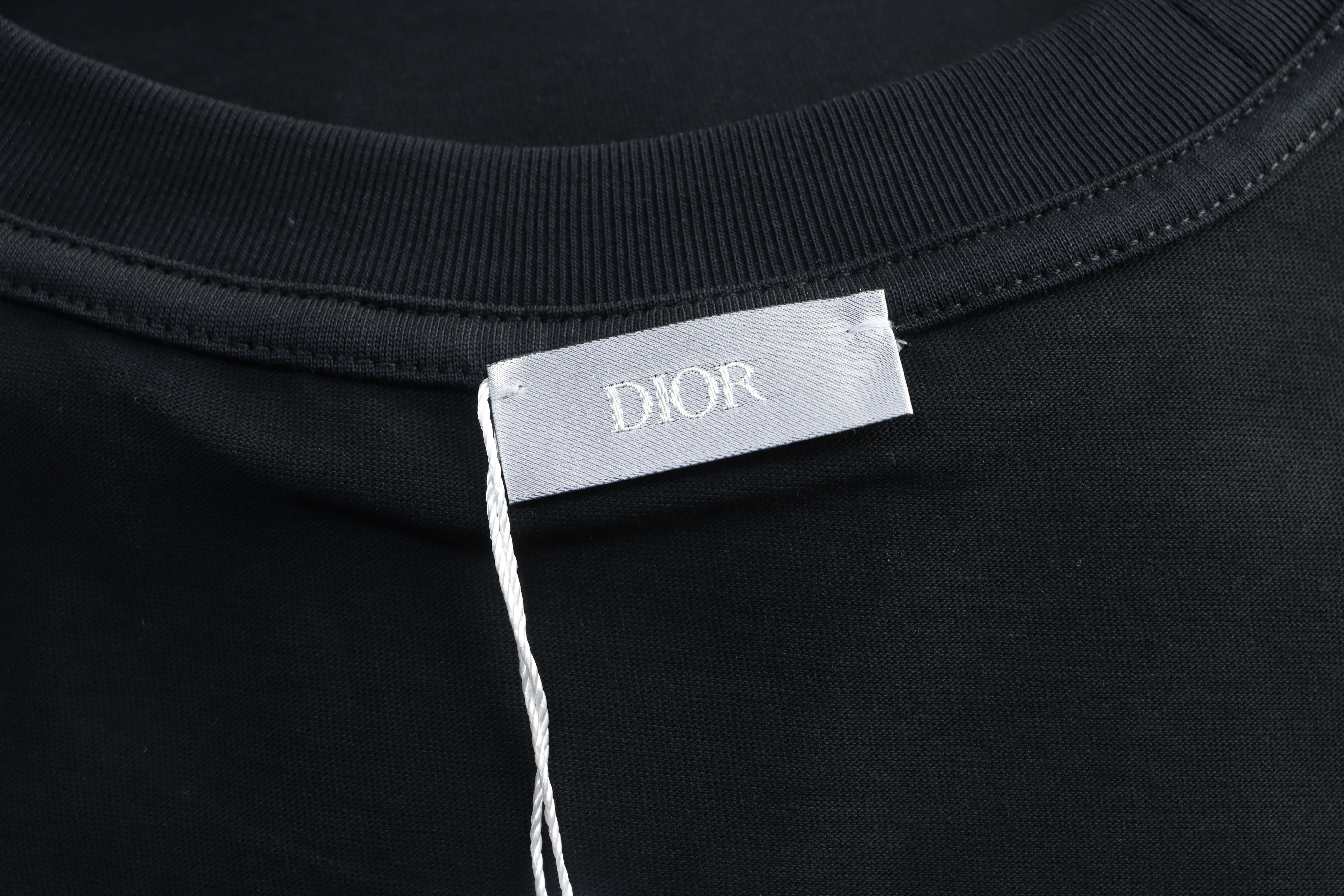 Dior Collar Tag Letter Short Sleeve T-Shirt