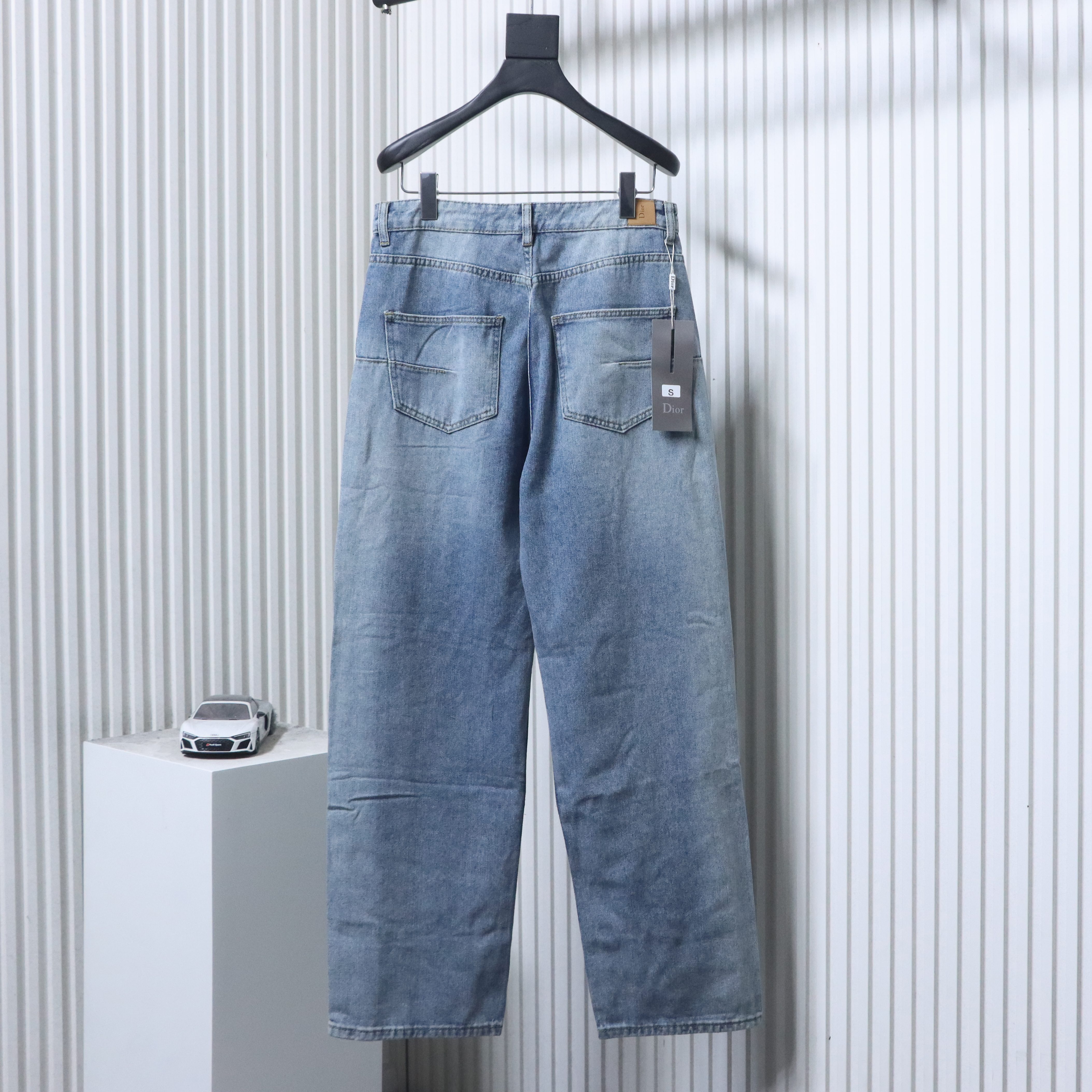 DIOR Distressed Patchwork Wide Leg Jeans