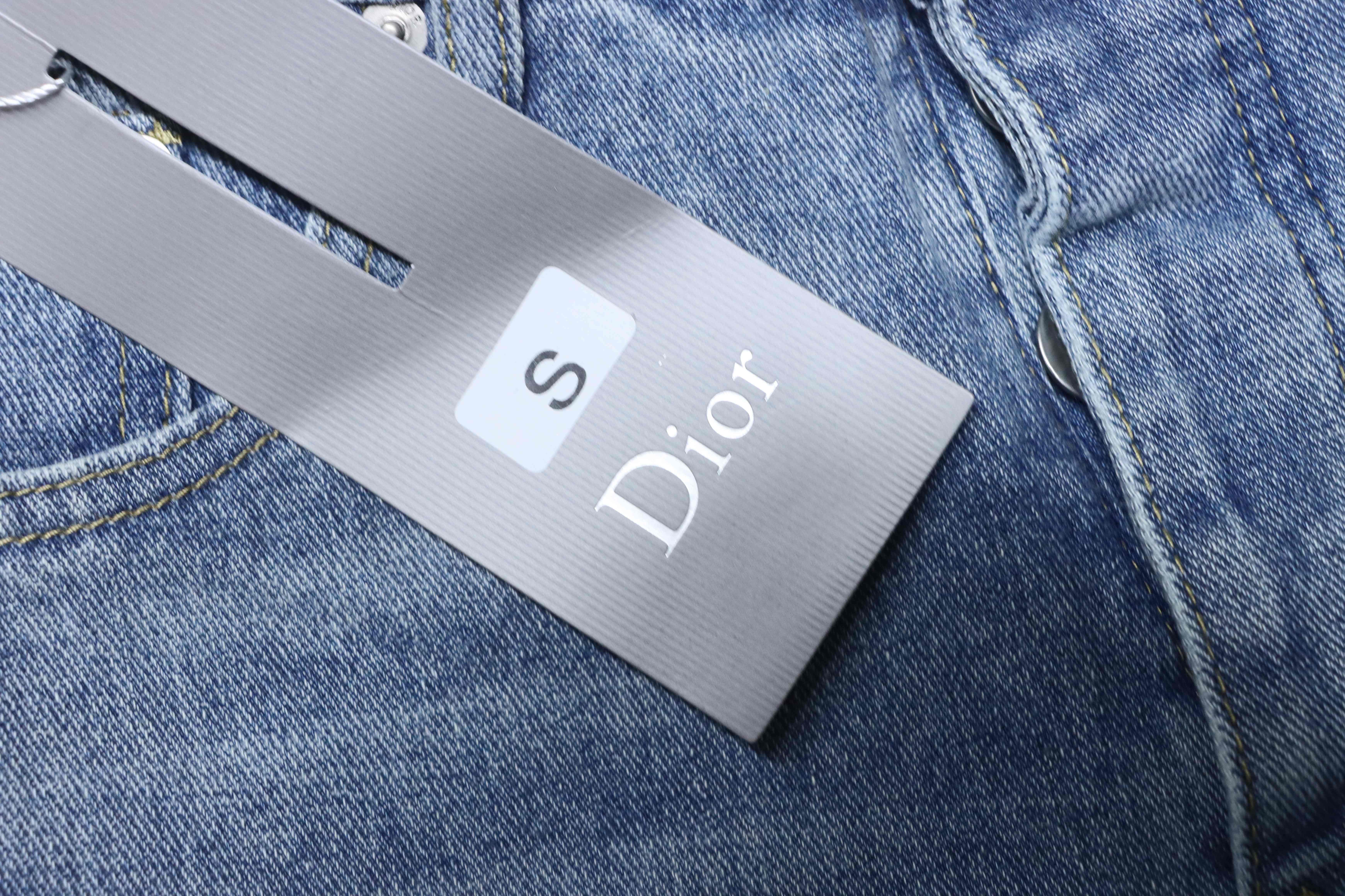 DIOR Distressed Patchwork Wide Leg Jeans