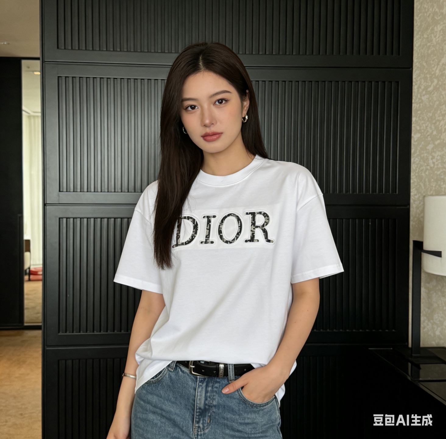 Dior Monogram CD Letter Patch Short Sleeve T-Shirt