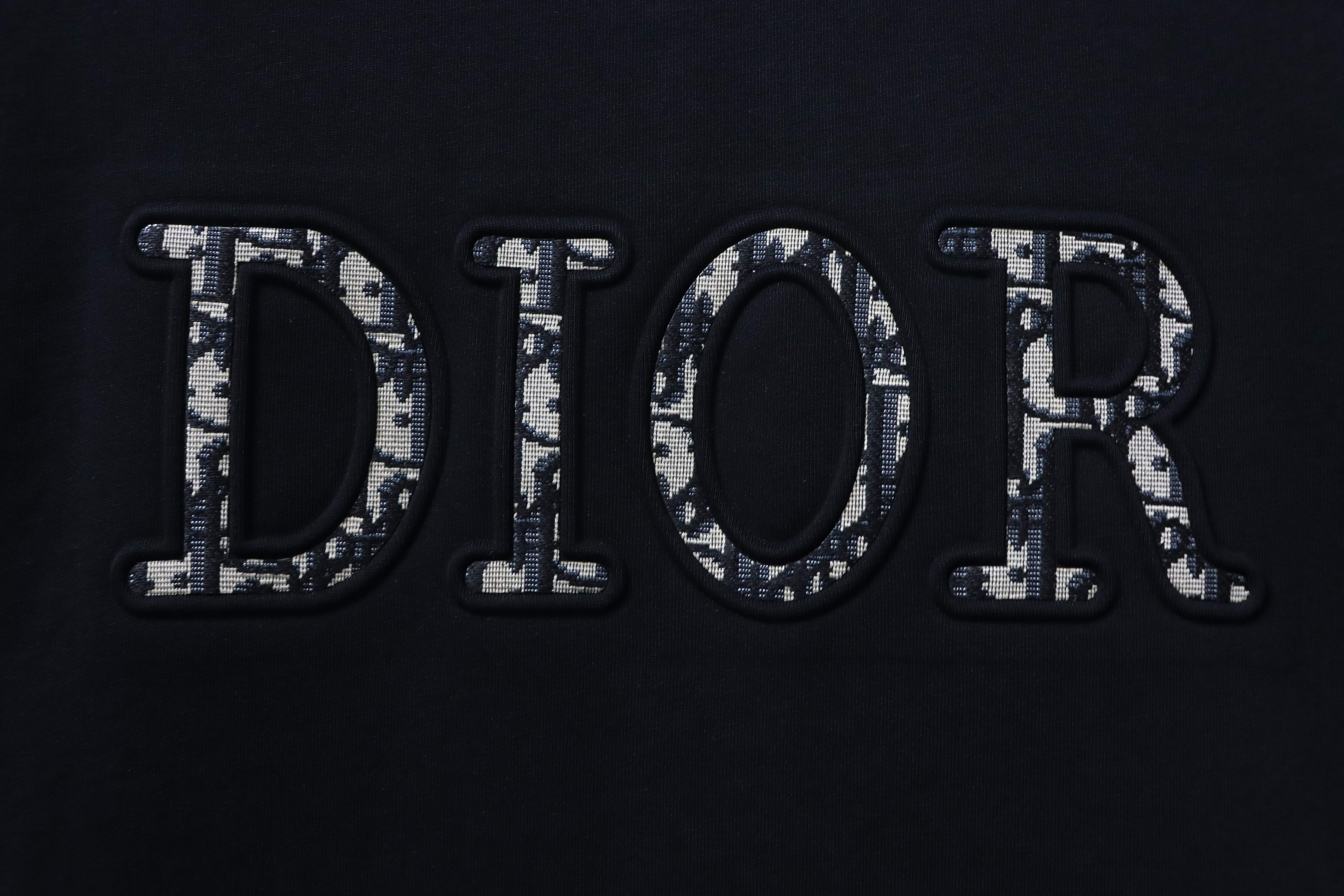 Dior Monogram CD Letter Patch Short Sleeve T-Shirt
