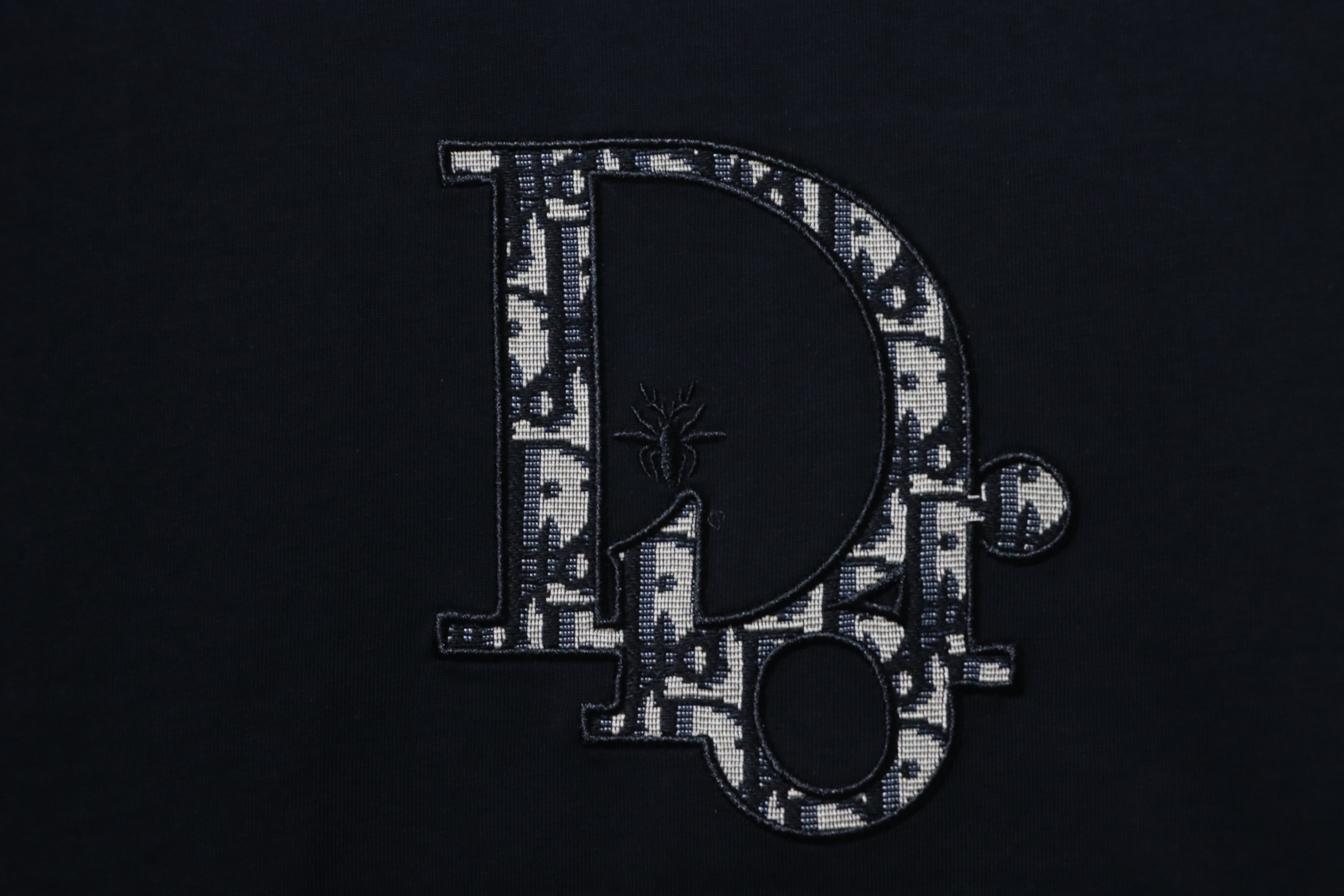 Dior Monogram Patch Embroidered Short Sleeve T-Shirt