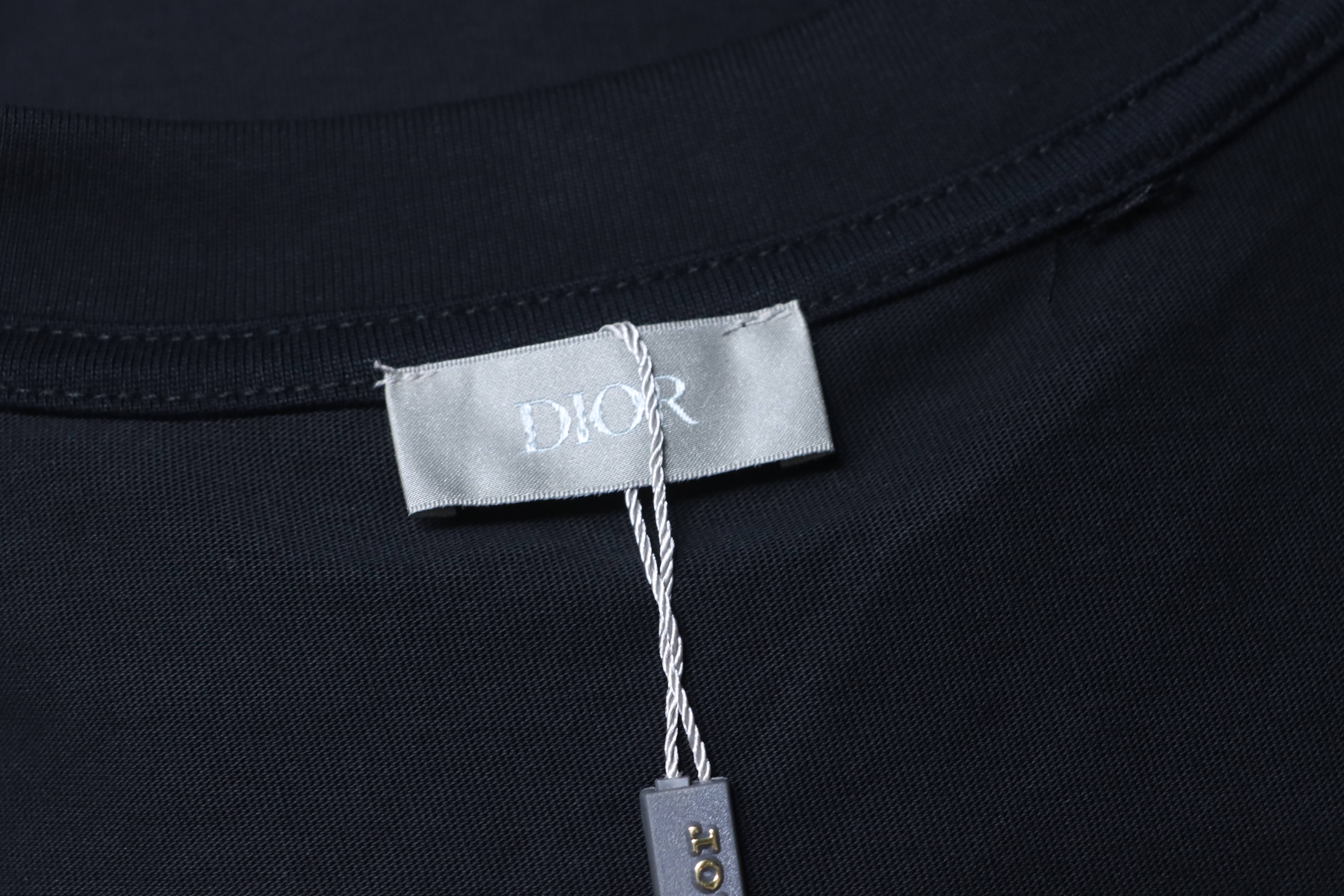 Dior Monogram Patch Embroidered Short Sleeve T-Shirt